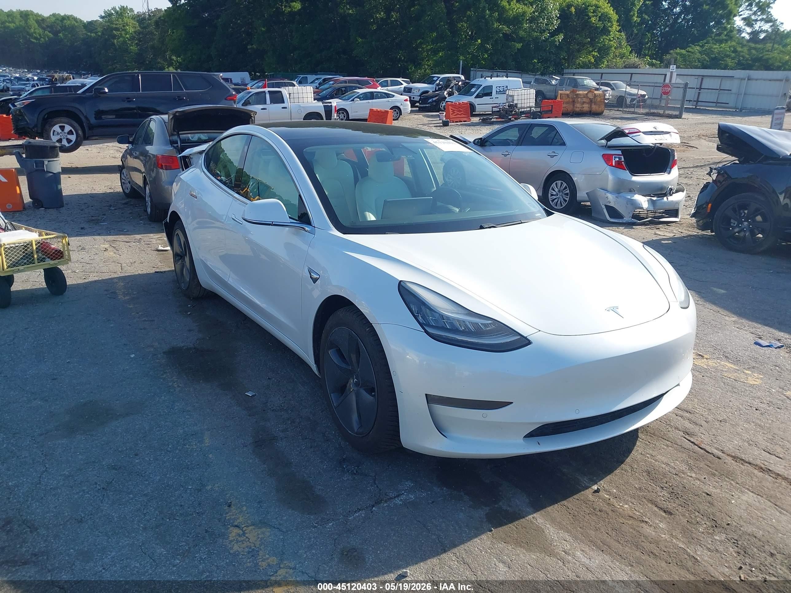 2019 Tesla Model 3 VIN 5YJ3E1EB0KF513008 IAAI salvage auction — Rear End, Salvage (Georgia), sold $6,500 on 2026-07-11 (photo 1)