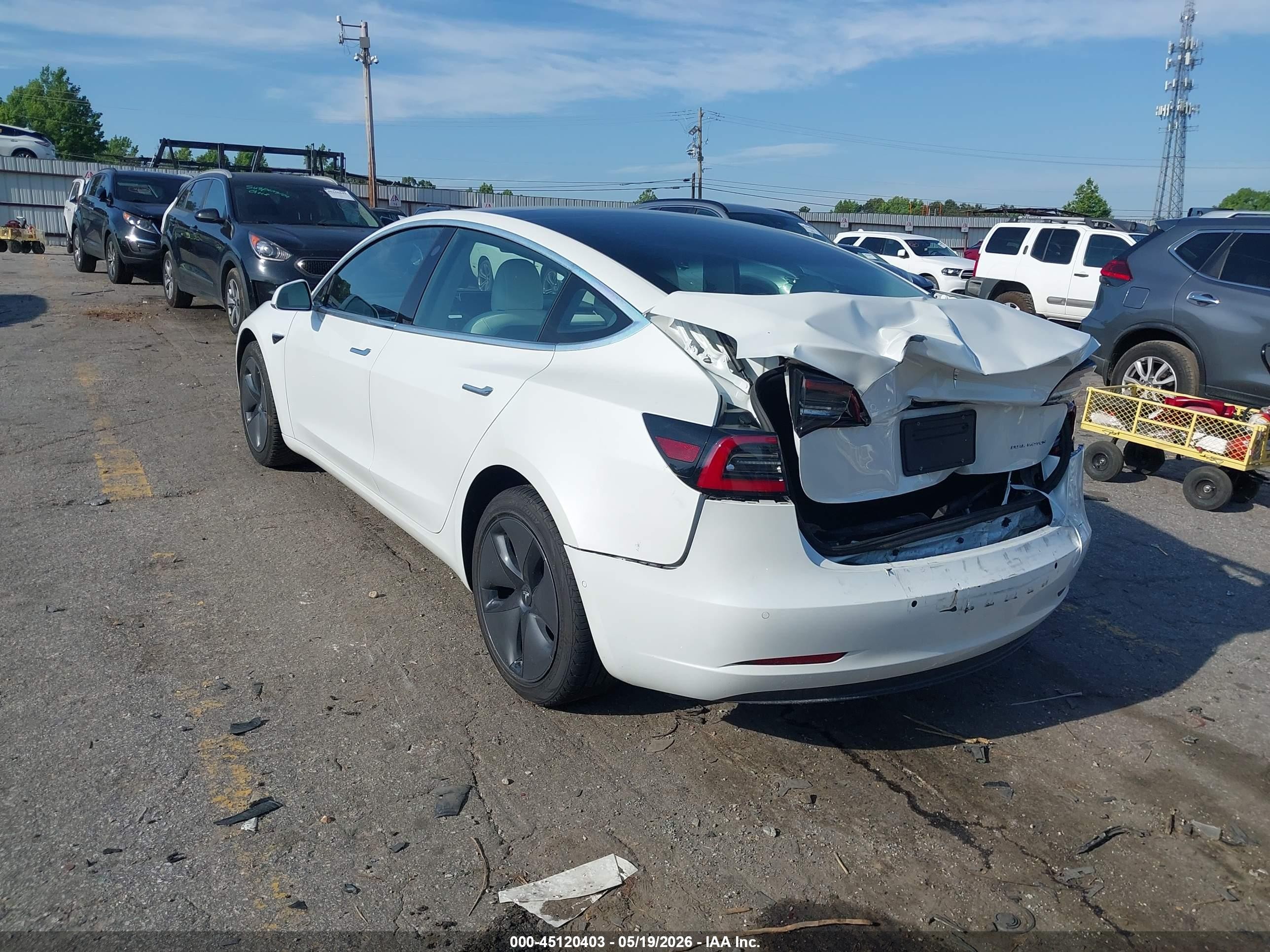 2019 Tesla Model 3 VIN 5YJ3E1EB0KF513008 IAAI salvage auction — Rear End, Salvage (Georgia), sold $6,500 on 2026-07-11 (photo 3)