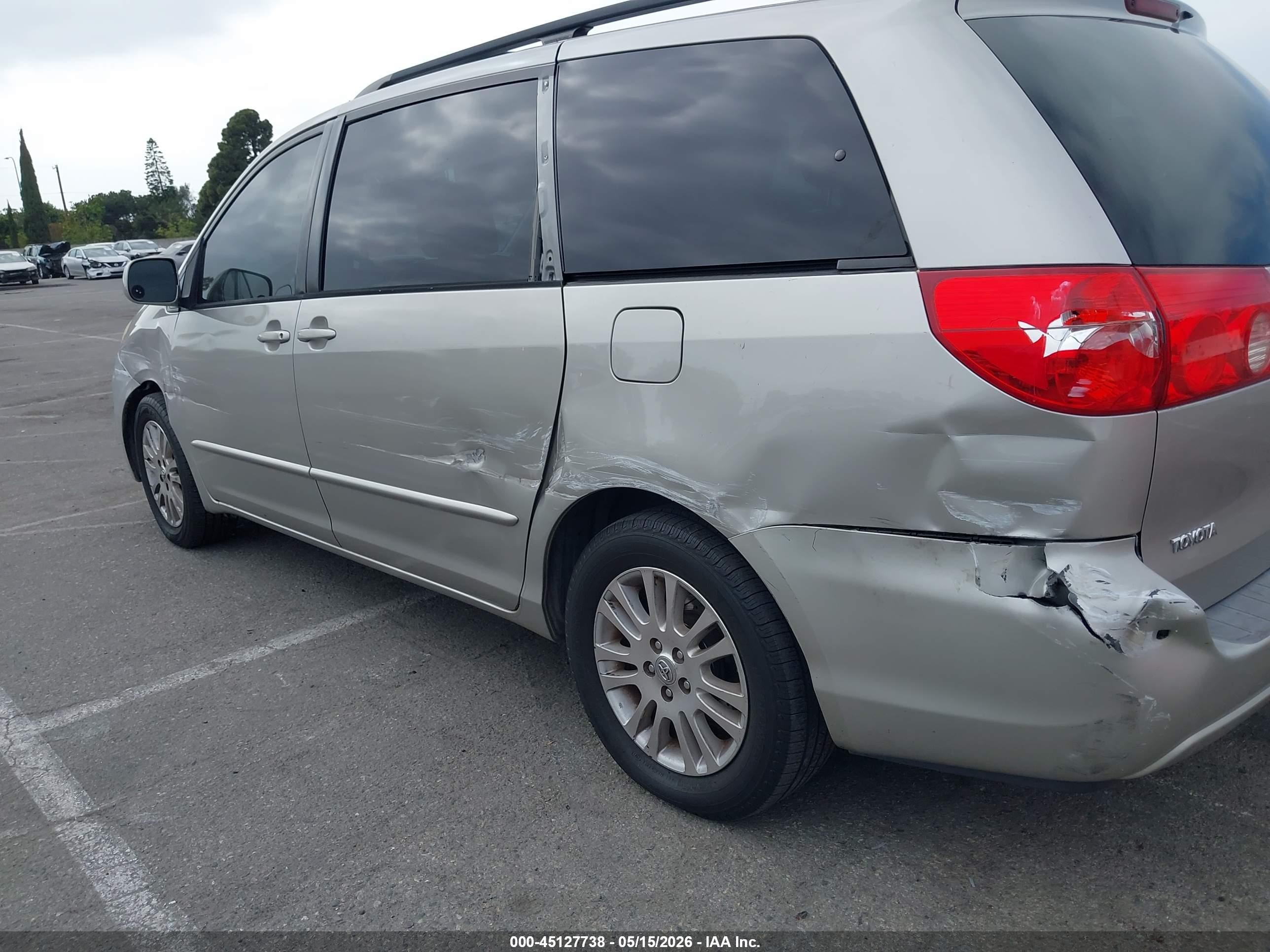 2010 Toyota Sienna VIN 5TDYK4CC6AS304460 IAAI salvage auction — Side, Salvage (California), sold $1,150 on 2026-07-09 (photo 6)