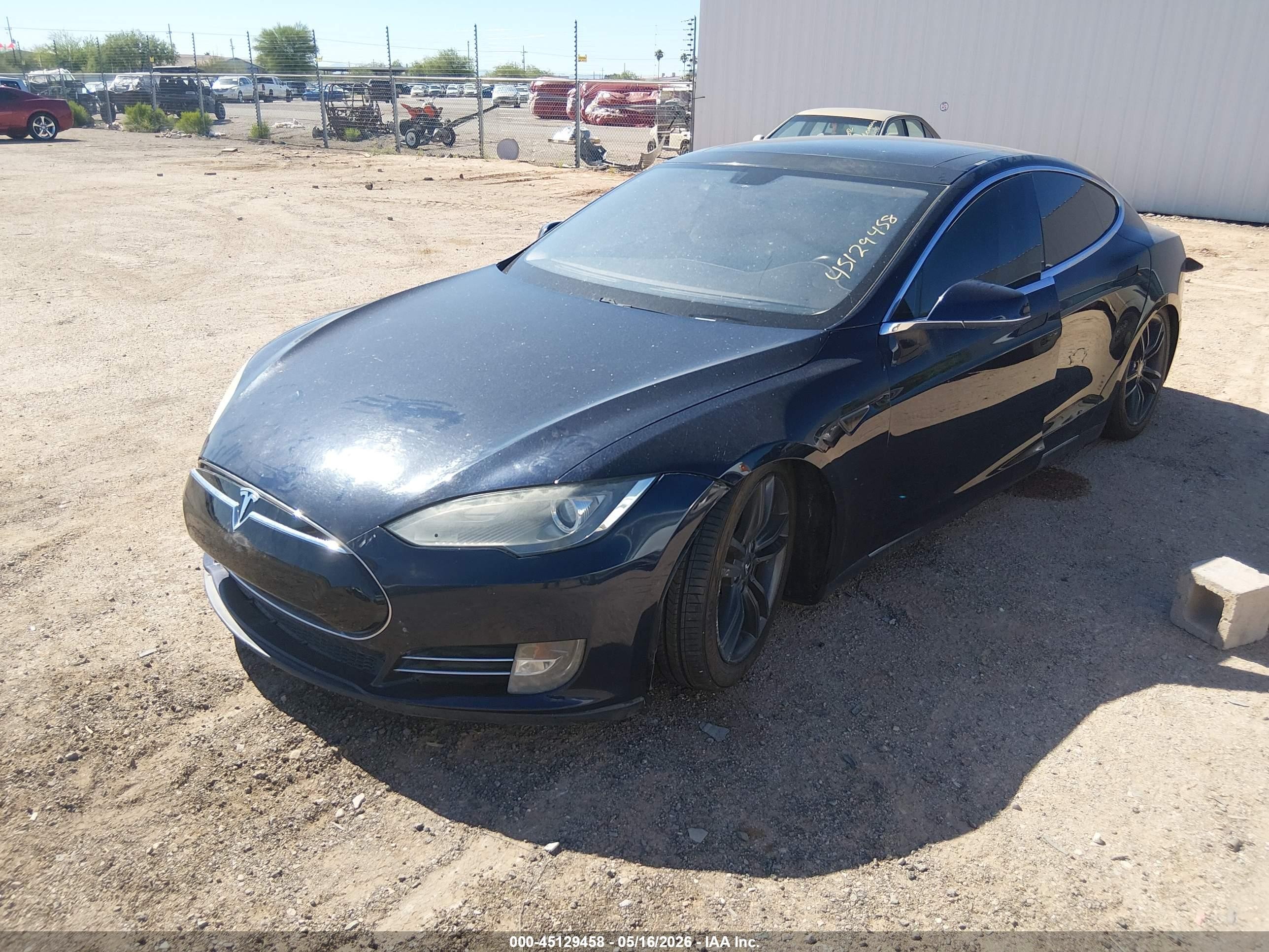 2014 Tesla Model S VIN 5YJSA1H19EFP38722 IAAI salvage auction — Front End, Clear (Montana), sold $2,250 on 2026-07-09 (photo 2)