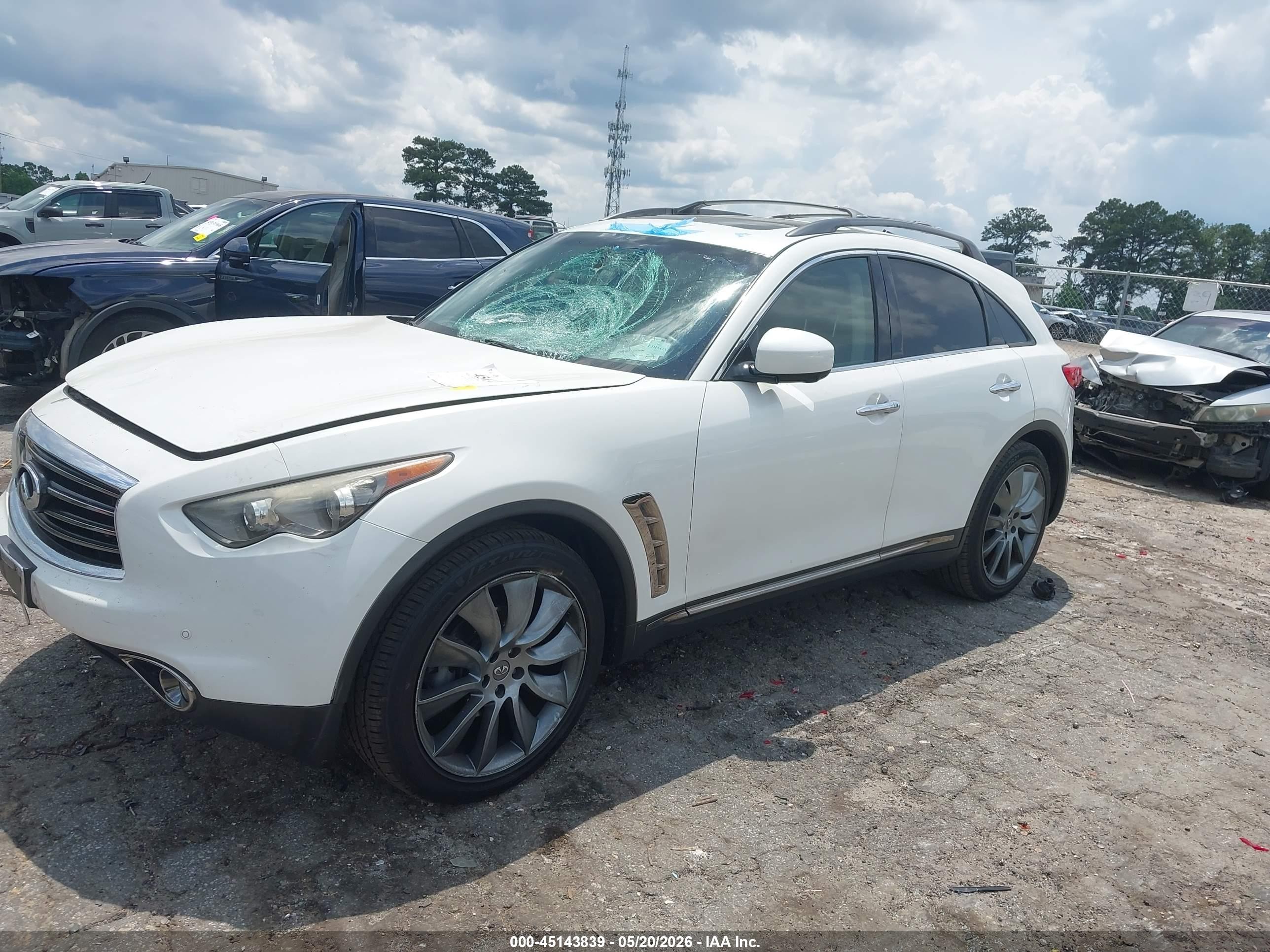 2013 Infiniti FX37 VIN JN8CS1MW2DM173128 IAAI salvage auction — Front End, Salvage (Georgia), sold $1,200 on 2026-09-23 (photo 2)