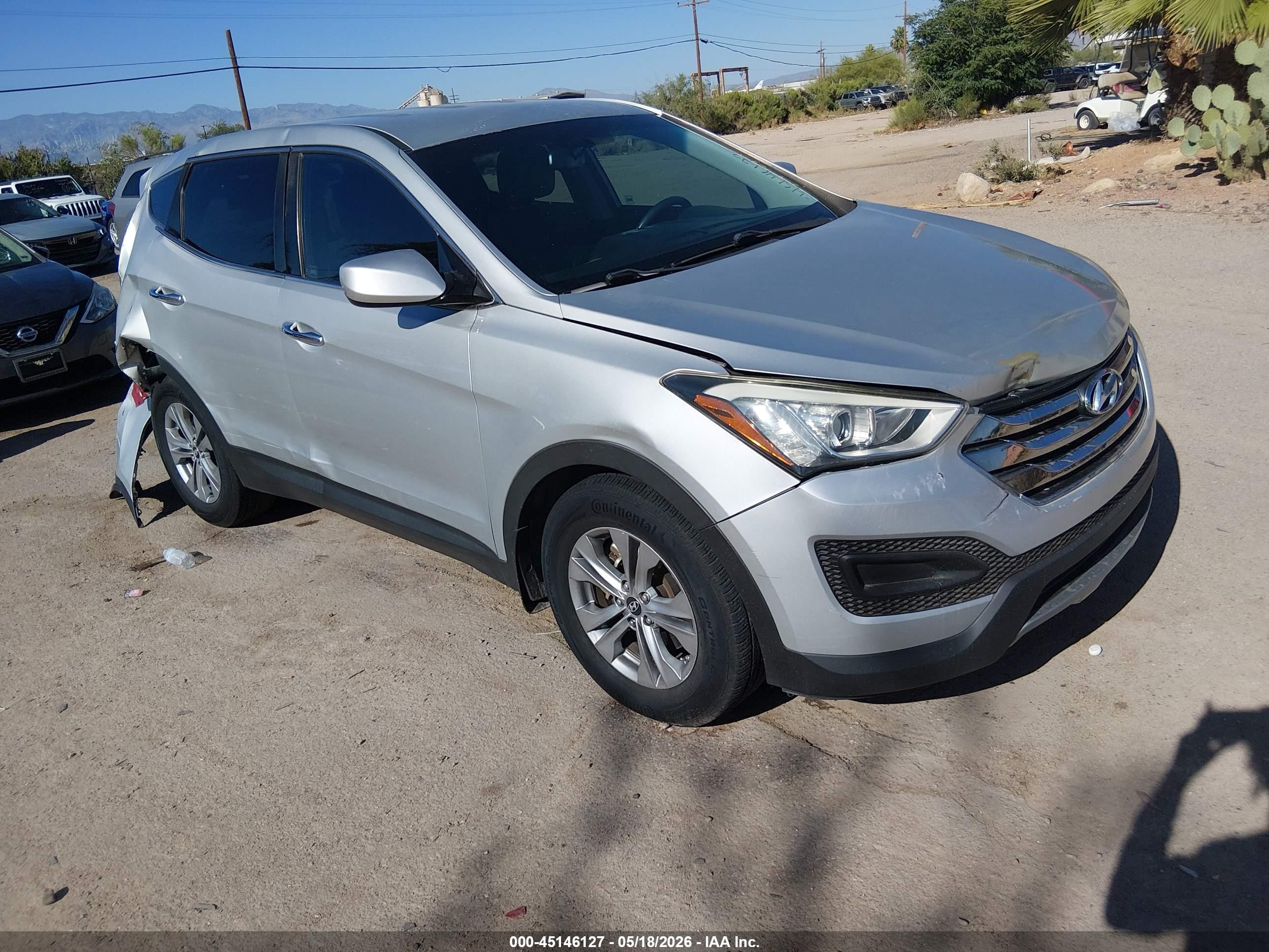 2013 Hyundai Santa Fe VIN 5XYZT3LBXDG030314 IAAI salvage auction — Rear End, Salvage (Arizona), sold $2,050 on 2026-07-09 (photo 1)