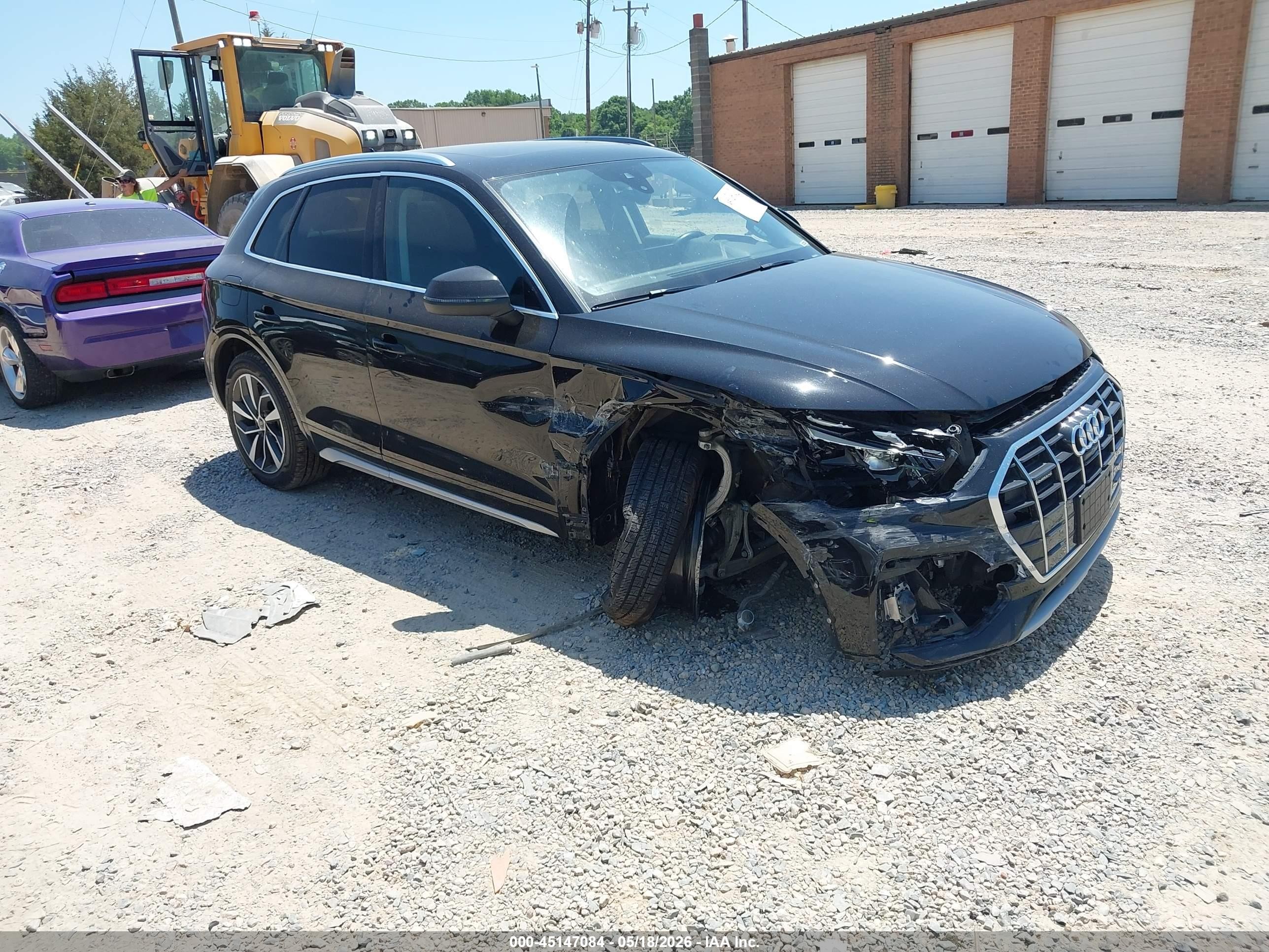 2021 Audi Q5 VIN WA1BAAFY4M2127721 IAAI salvage auction — Front End, Salvage (North Carolina), sold $8,425 on 2026-08-24 (photo 1)
