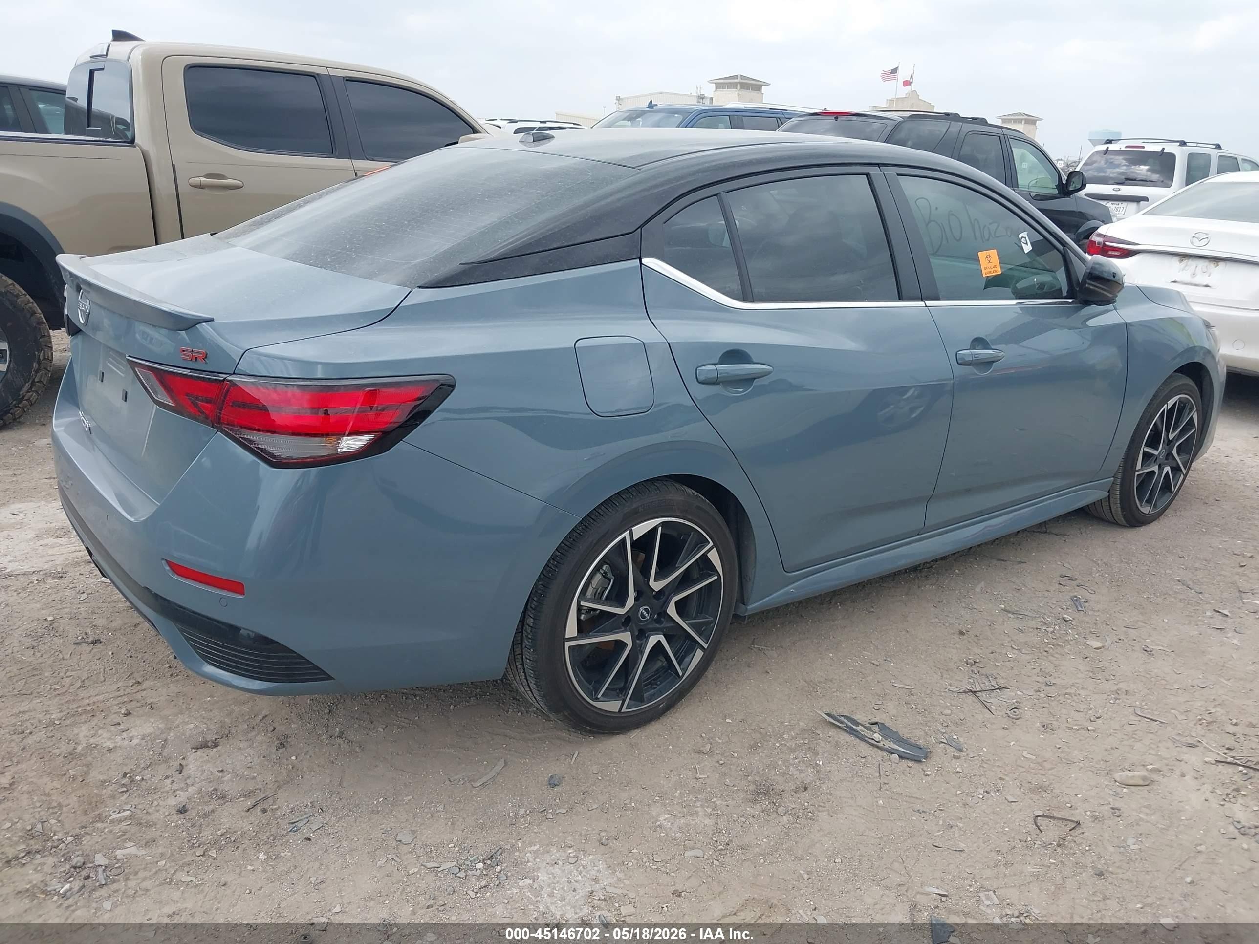 2025 Nissan Sentra VIN 3N1AB8DV8SY387234 IAAI salvage auction — Side, Salvage (Texas), sold $8,100 on 2026-07-12 (photo 4)