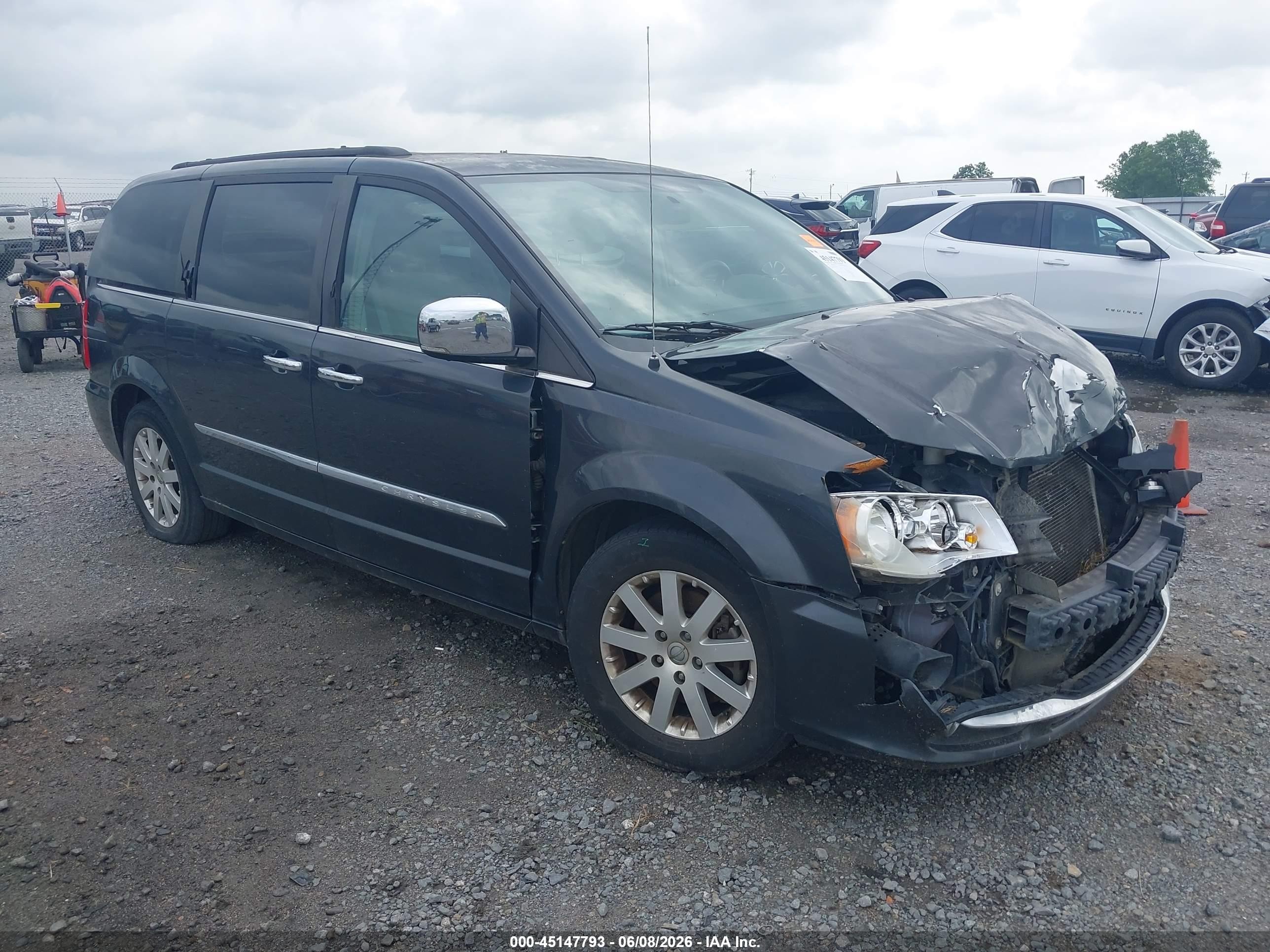 2012 Chrysler Town & country VIN 2C4RC1CGXCR170700 IAAI salvage auction — Front End, Clear (Arkansas), sold $500 on 2026-09-10 (photo 1)