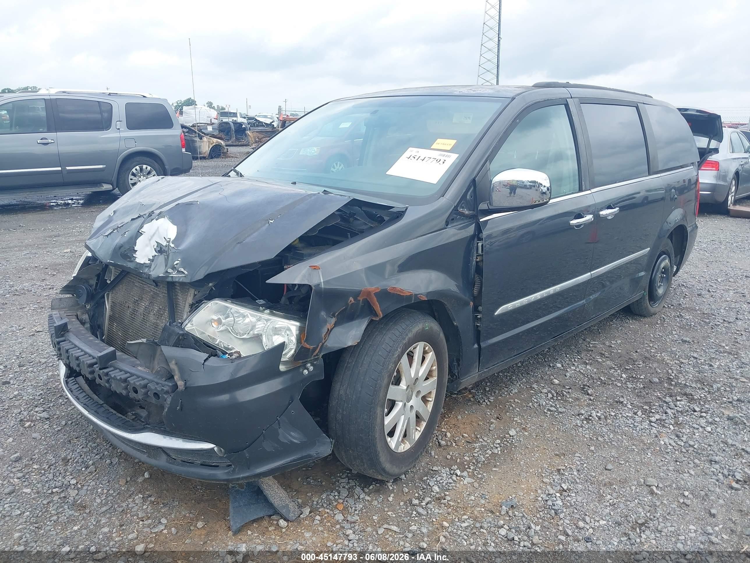 2012 Chrysler Town & country VIN 2C4RC1CGXCR170700 IAAI salvage auction — Front End, Clear (Arkansas), sold $500 on 2026-09-10 (photo 2)