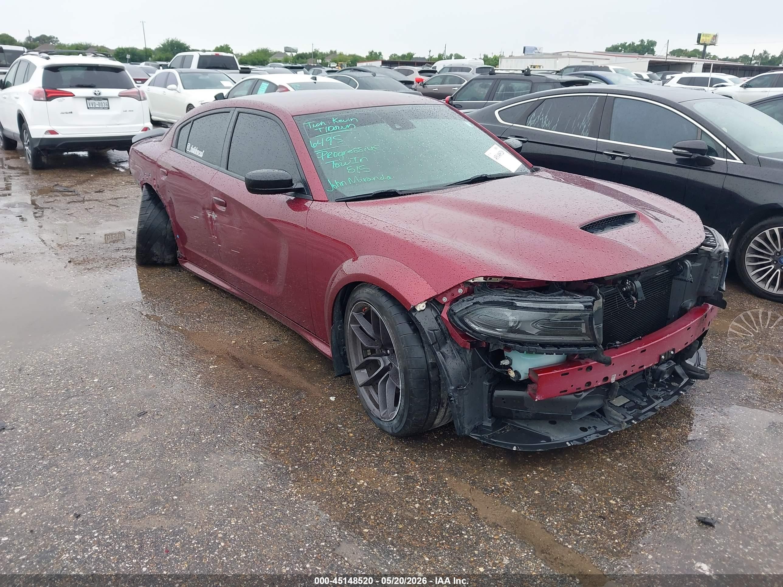 2023 Dodge Charger VIN 2C3CDXGJ8PH511233 IAAI salvage auction — Front & Rear, Original (Texas), sold $18,900 on 2026-07-11 (photo 1)