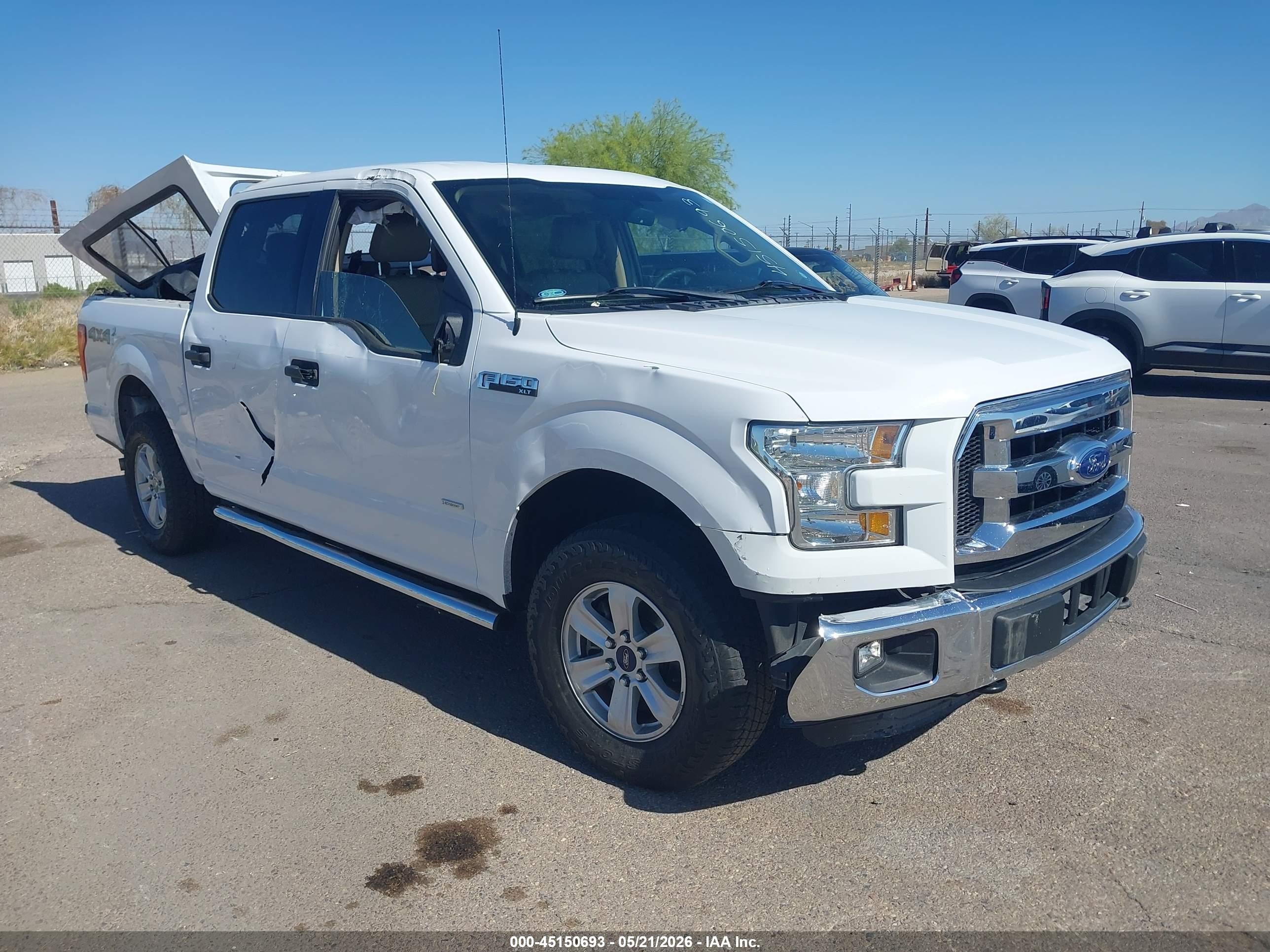 2015 Ford F-150 VIN 1FTEW1EG2FKD43647 IAAI salvage auction — Rollover, Salvage (Arizona), sold $5,600 on 2026-07-09 (photo 1)