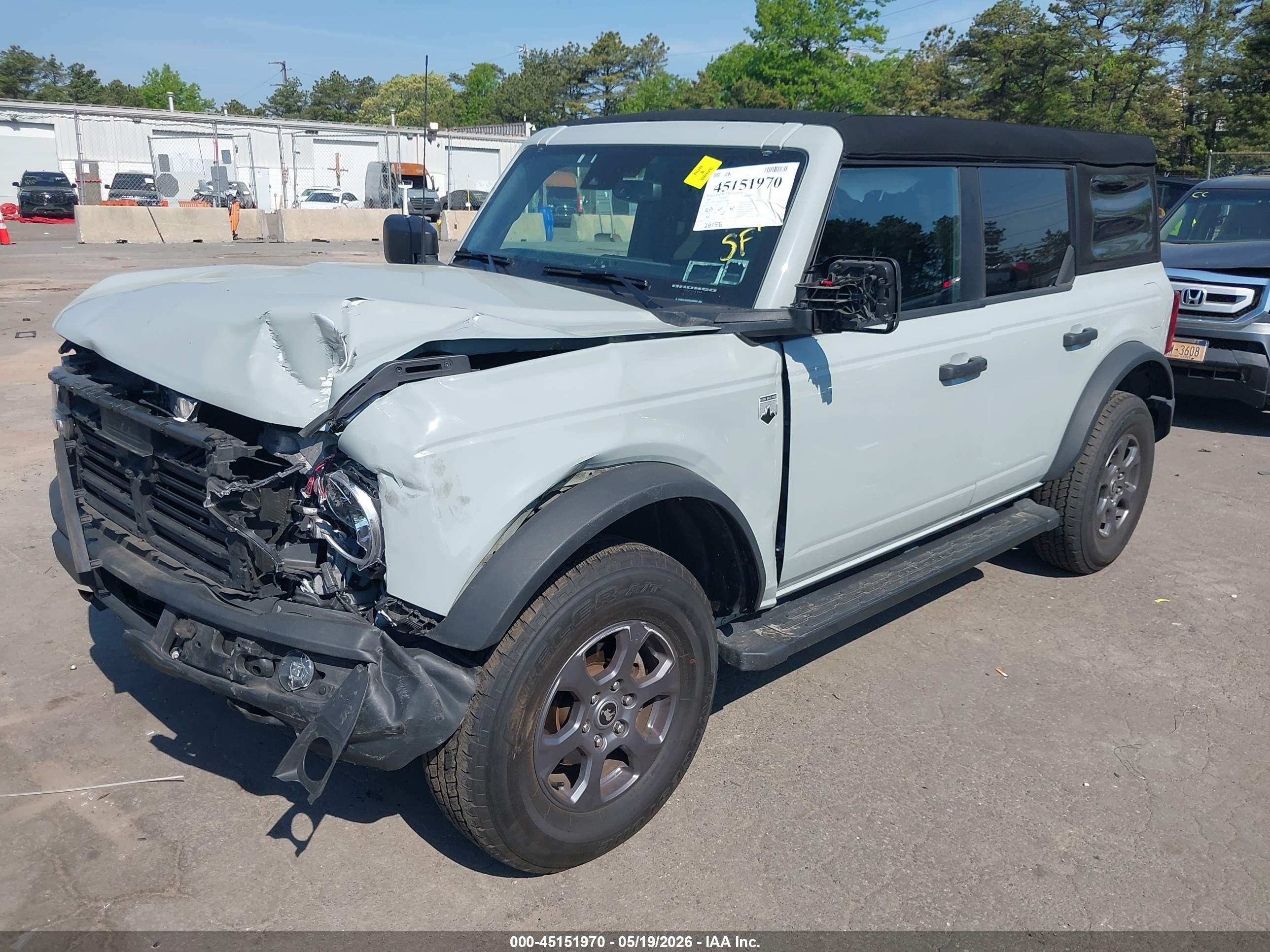 2024 Ford Bronco VIN 1FMDE7BH8RLA69086 IAAI salvage auction — Front End, Mv-907A (New York), sold $12,100 on 2026-07-10 (photo 2)
