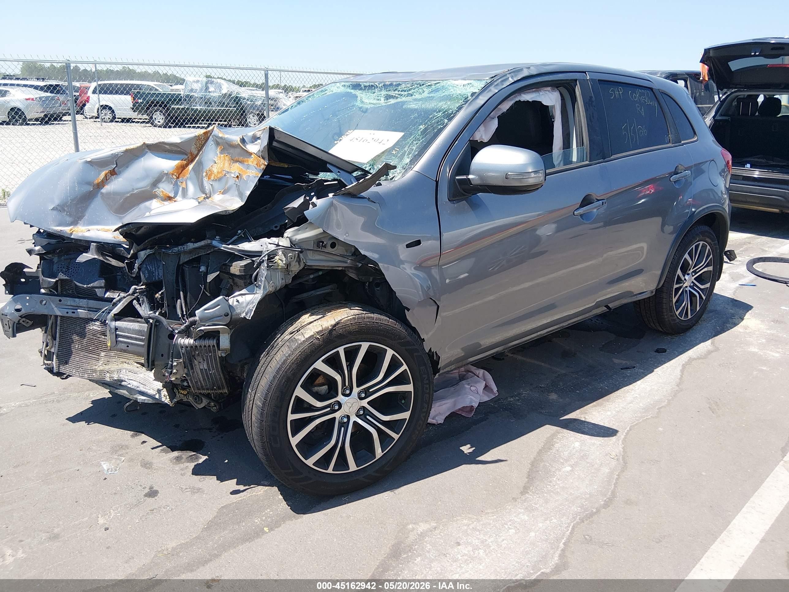 2018 Mitsubishi Outlander VIN JA4AP3AW2JU024258 IAAI salvage auction — Front End, Salvage (North Carolina), sold $650 on 2026-09-13 (photo 2)