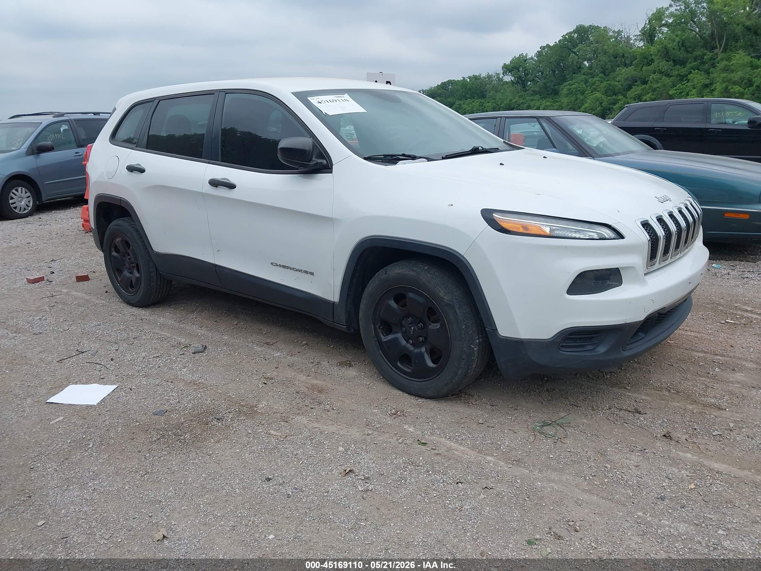 2014 Jeep Cherokee VIN 1C4PJLAB0EW104554 IAAI salvage auction — Front End, Salvage (Texas), sold $1,950 on 2026-09-11 (photo 1)