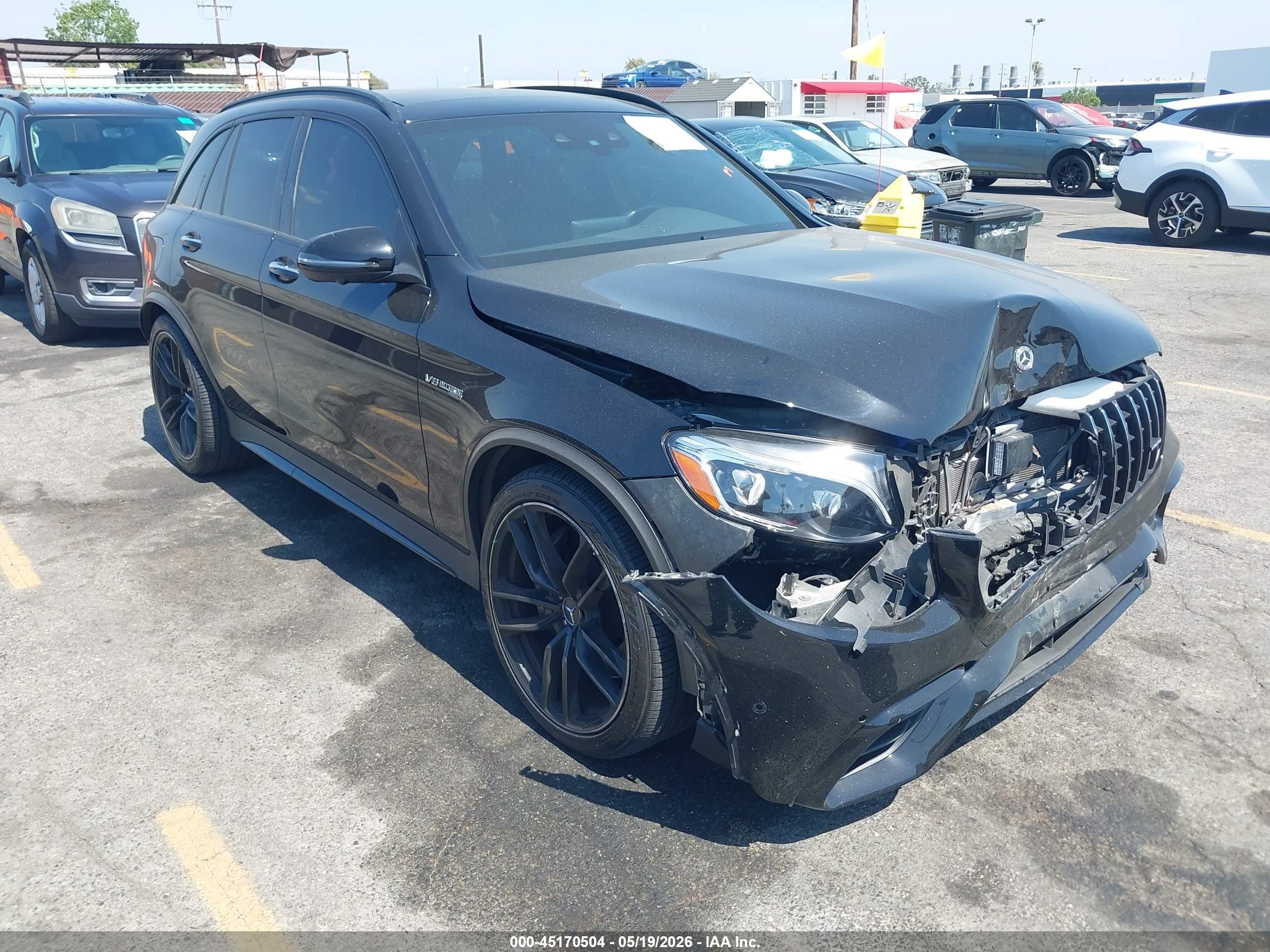 2019 Mercedes-Benz GLC-Class VIN WDC0G8JB3KF488896 IAAI salvage auction — Front End, Salvage (California), sold $16,100 on 2026-07-10 (photo 1)