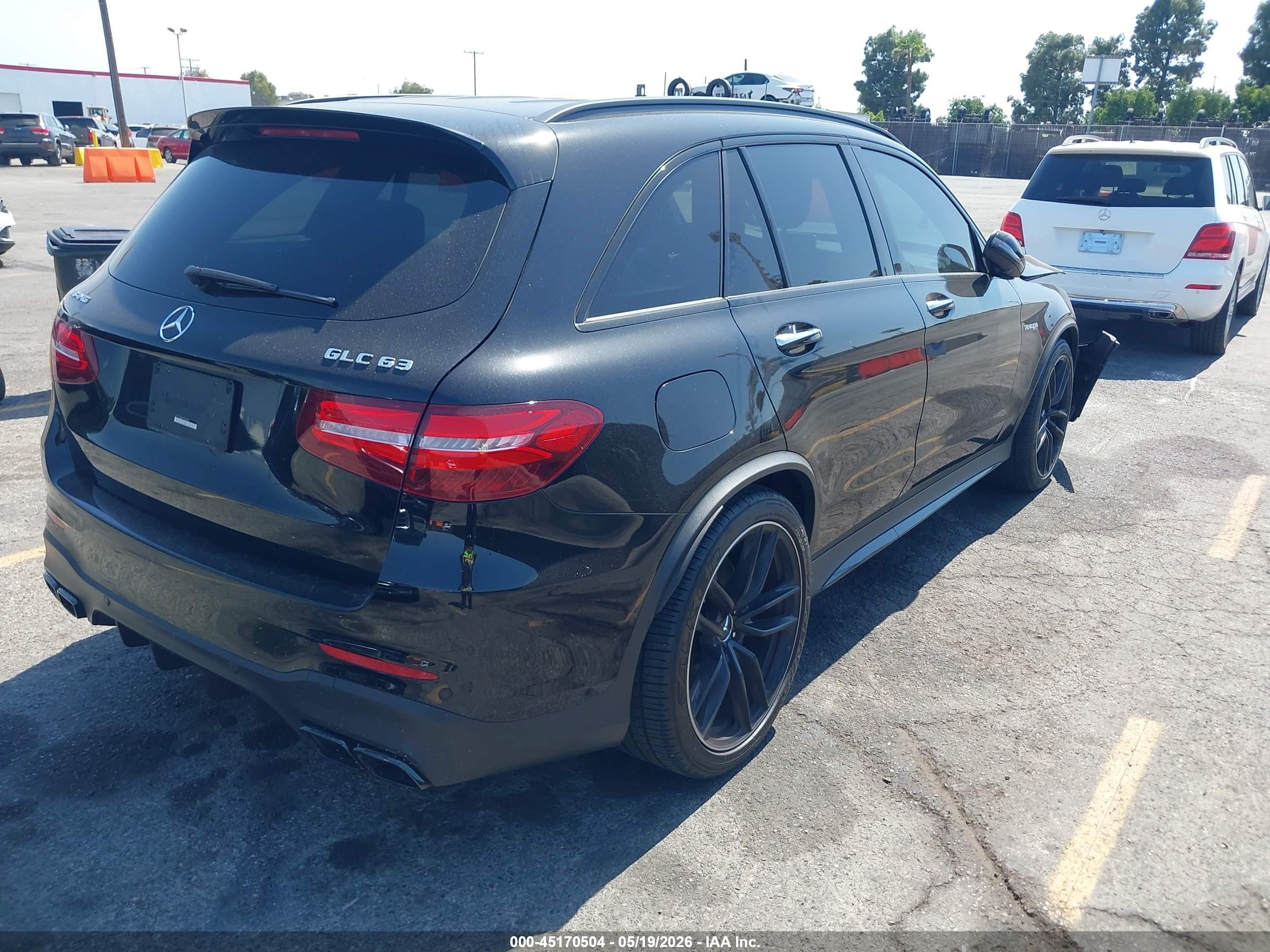 2019 Mercedes-Benz GLC-Class VIN WDC0G8JB3KF488896 IAAI salvage auction — Front End, Salvage (California), sold $16,100 on 2026-07-10 (photo 4)