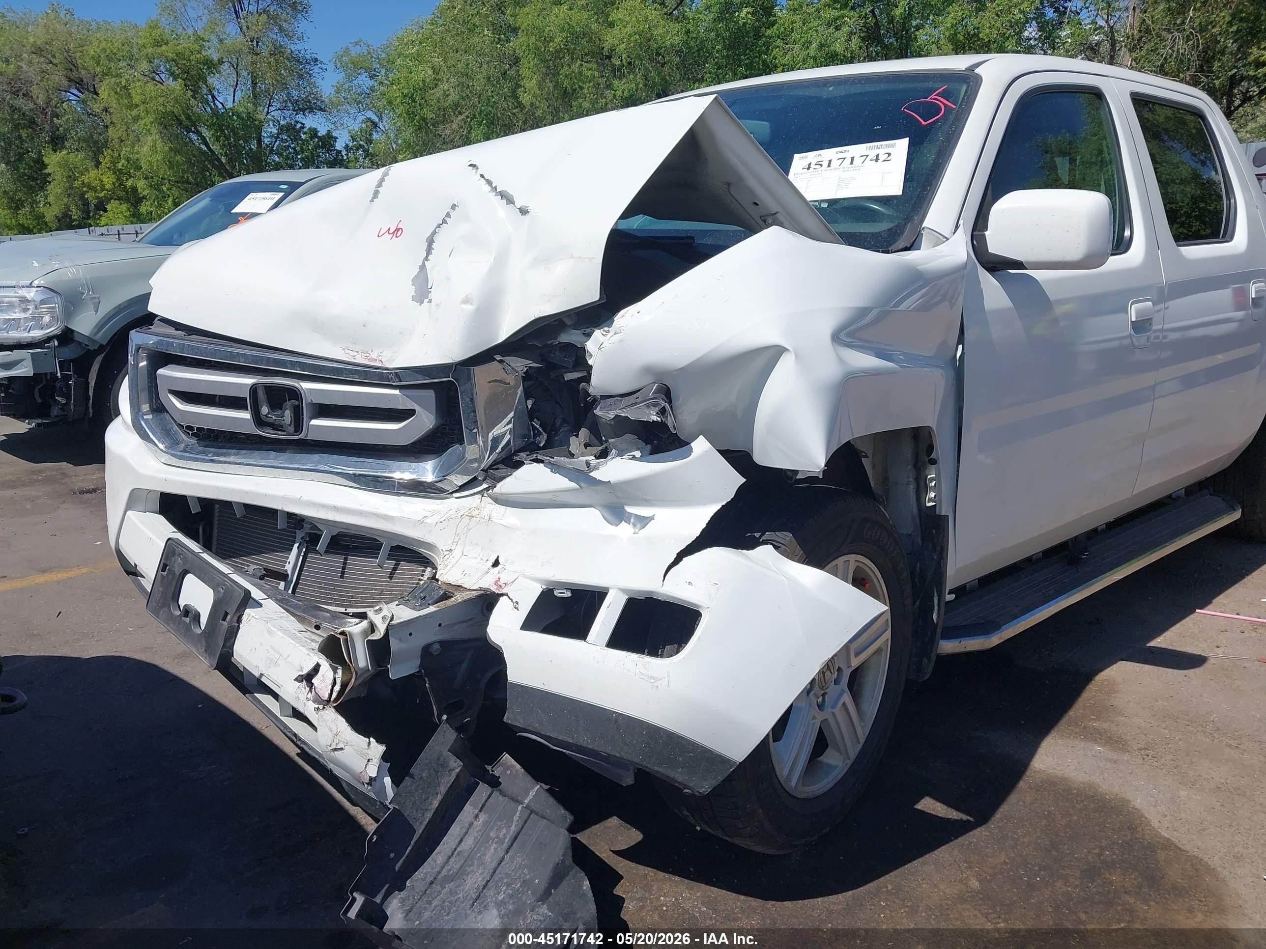 2013 Honda Ridgeline VIN 5FPYK1F58DB010599 IAAI salvage auction — Front End, Salvage (Utah), sold $450 on 2026-07-02 (photo 6)