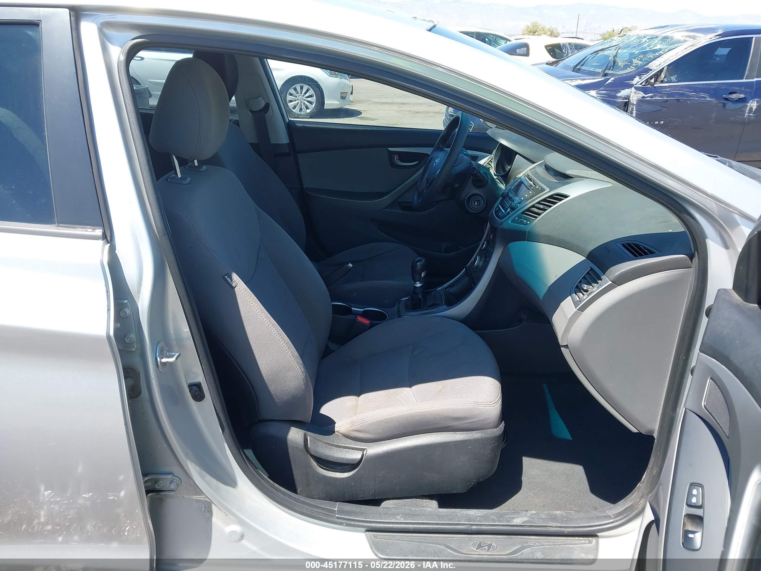 2016 Hyundai Elantra VIN 5NPDH4AE4GH771490 IAAI salvage auction — Rear End, Salvage (Arizona), sold $650 on 2026-07-09 (photo 5)