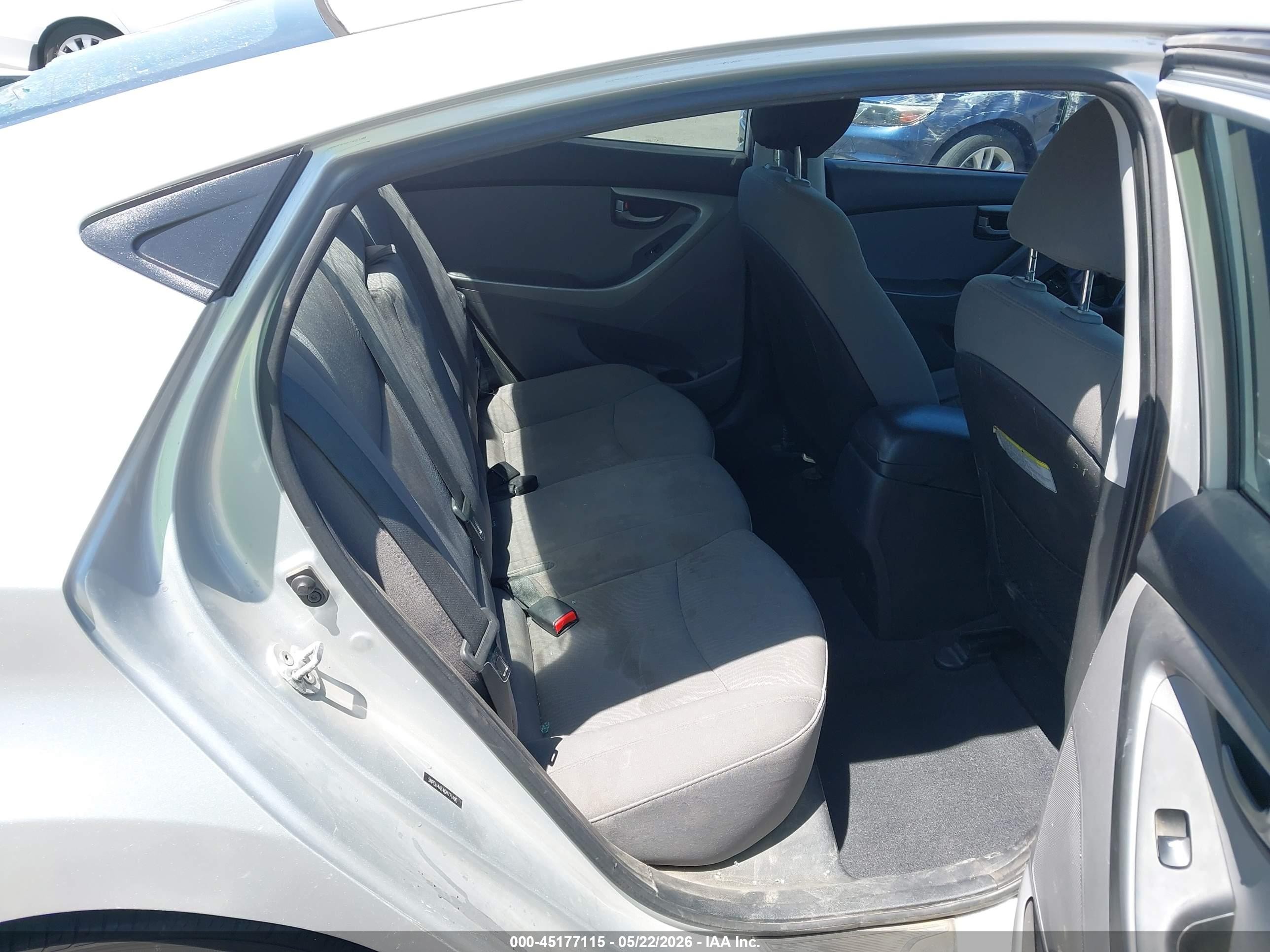 2016 Hyundai Elantra VIN 5NPDH4AE4GH771490 IAAI salvage auction — Rear End, Salvage (Arizona), sold $650 on 2026-07-09 (photo 8)