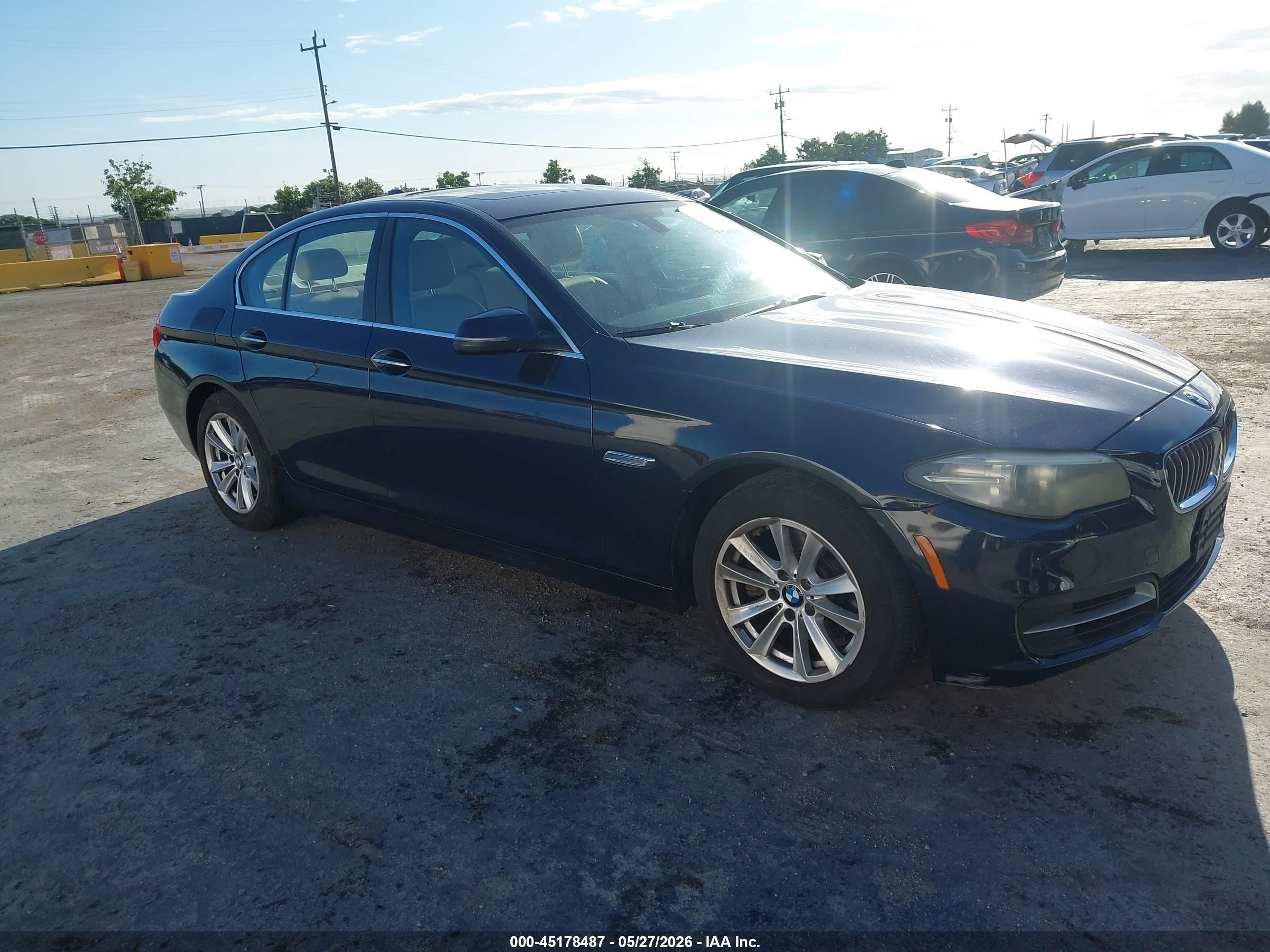2014 BMW 5 Series VIN WBA5A5C52ED507762 IAAI salvage auction — Rear End, Salvage (California), sold $775 on 2026-07-09 (photo 1)