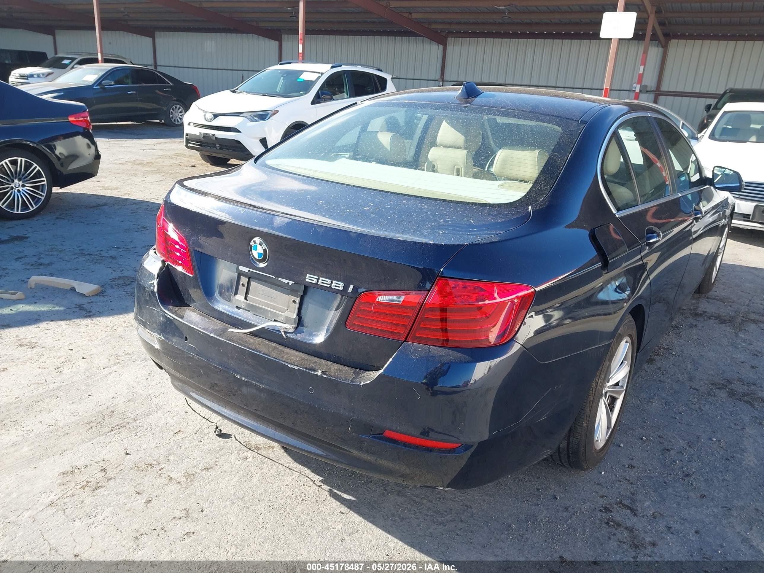 2014 BMW 5 Series VIN WBA5A5C52ED507762 IAAI salvage auction — Rear End, Salvage (California), sold $775 on 2026-07-09 (photo 4)