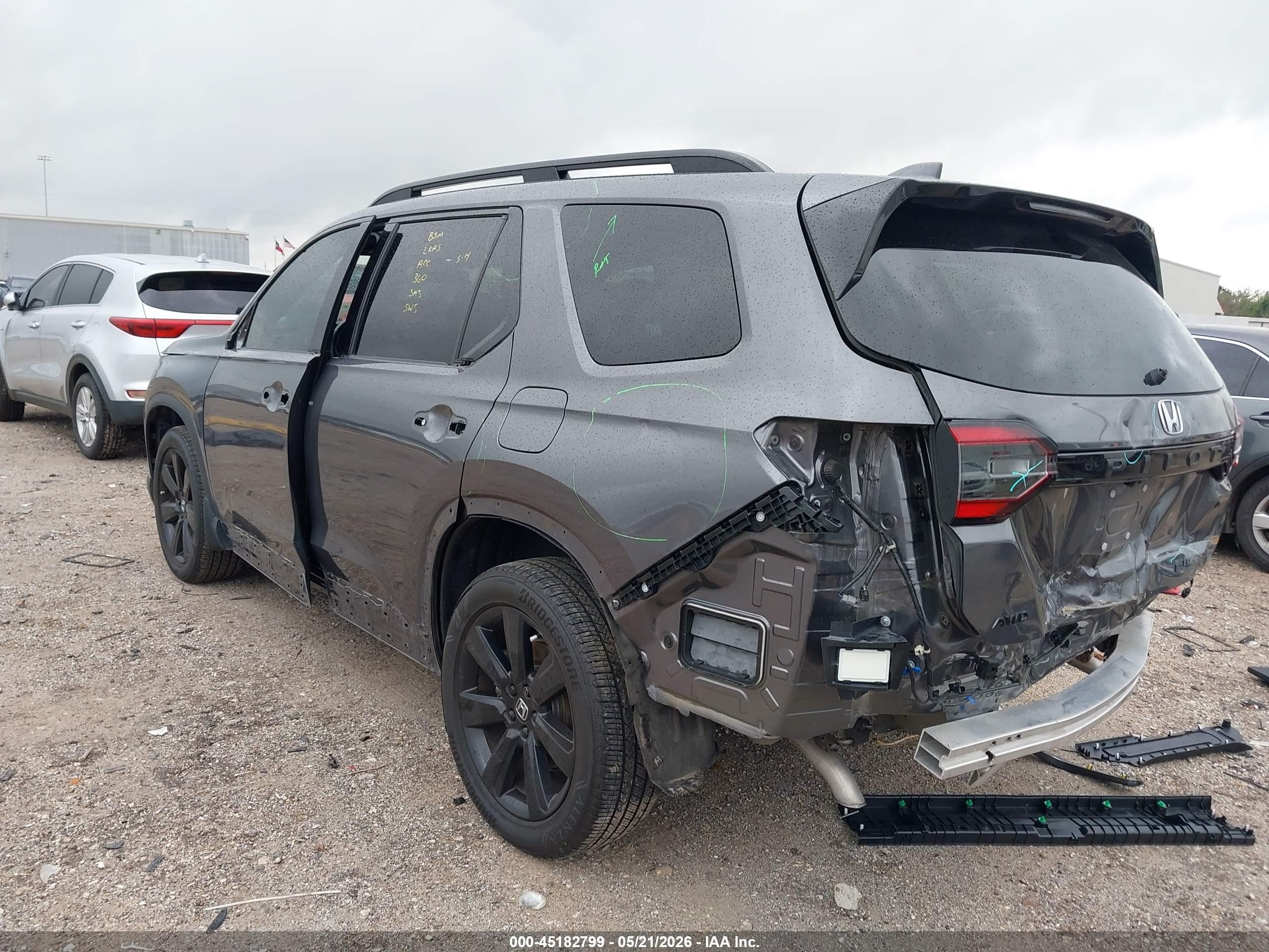 2025 Honda Pilot VIN 5FNYG1H93SB111265 IAAI salvage auction — Rear End, Original (Texas), sold $17,500 on 2026-09-19 (photo 3)