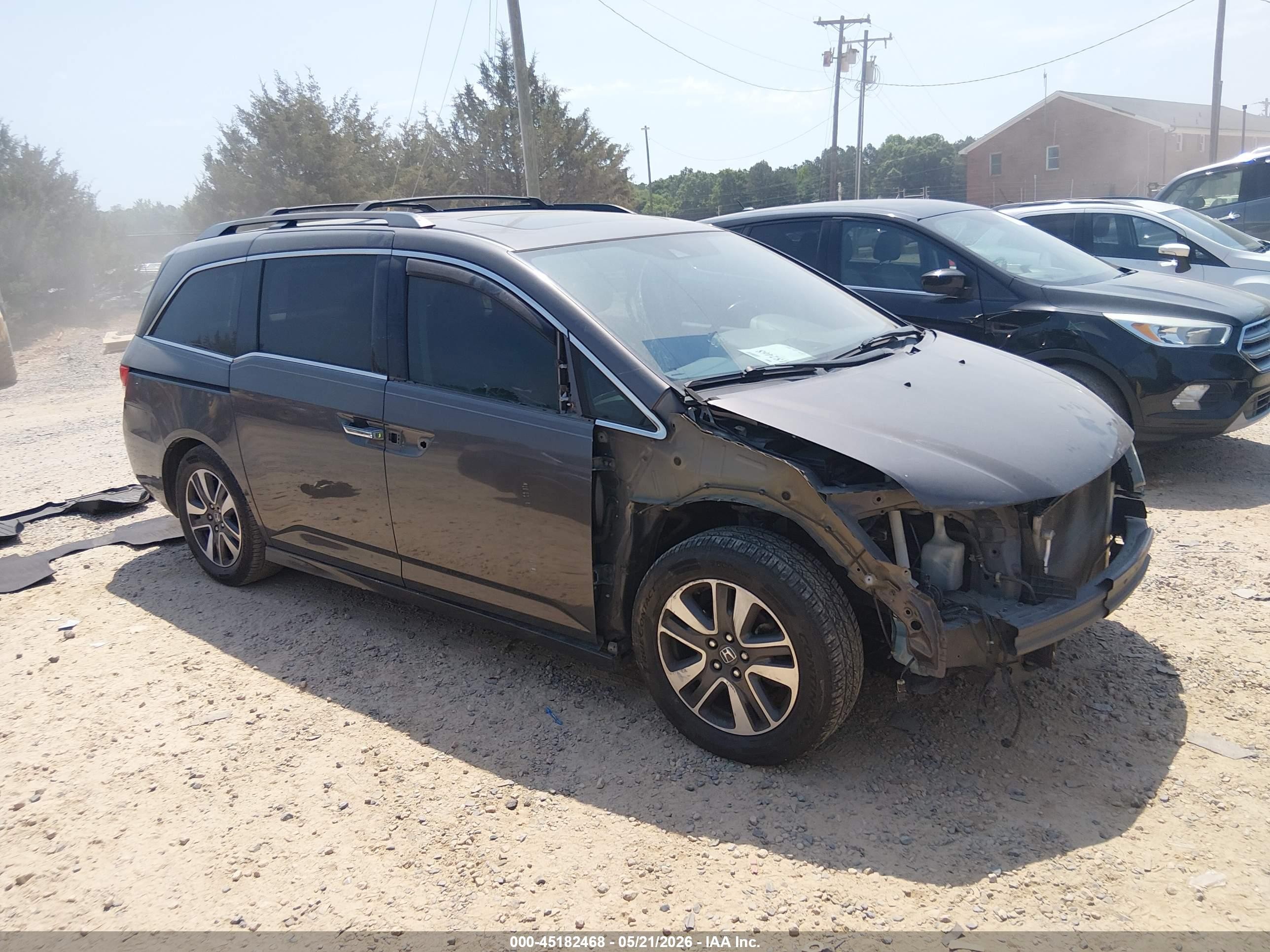 2014 Honda Odyssey VIN 5FNRL5H90EB105029 IAAI salvage auction — Front End, Salvage (North Carolina), sold $1,500 on 2026-07-12 (photo 1)