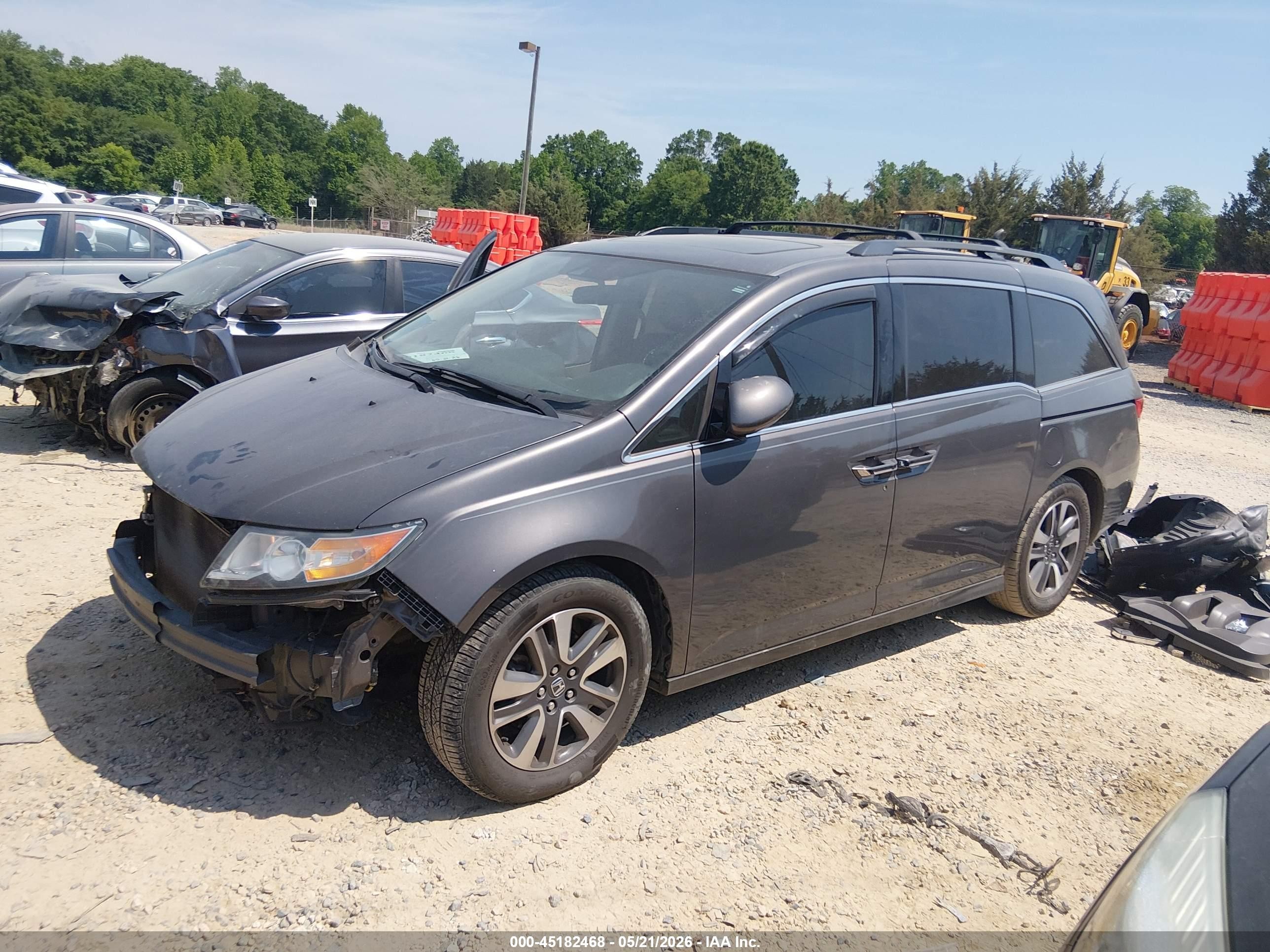 2014 Honda Odyssey VIN 5FNRL5H90EB105029 IAAI salvage auction — Front End, Salvage (North Carolina), sold $1,500 on 2026-07-12 (photo 2)