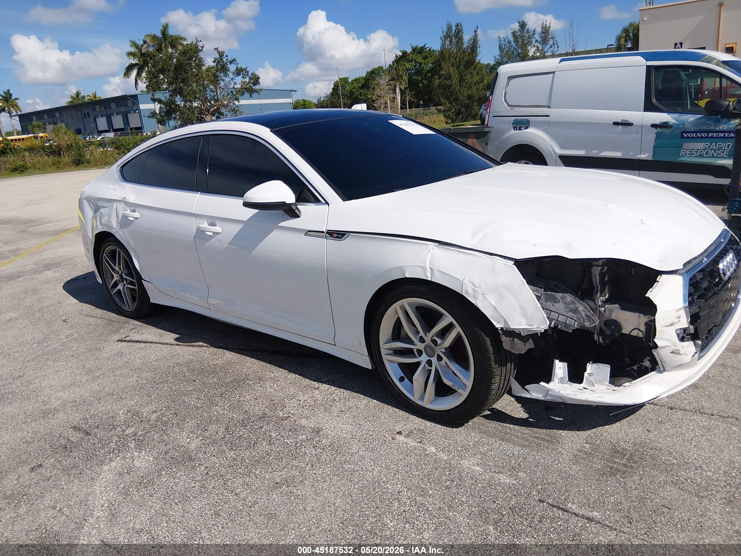 2021 Audi A5 VIN WAUDACF55MA059366 IAAI salvage auction — Side, Clear (Illinois), sold $7,800 on 2026-07-02 (photo 6)