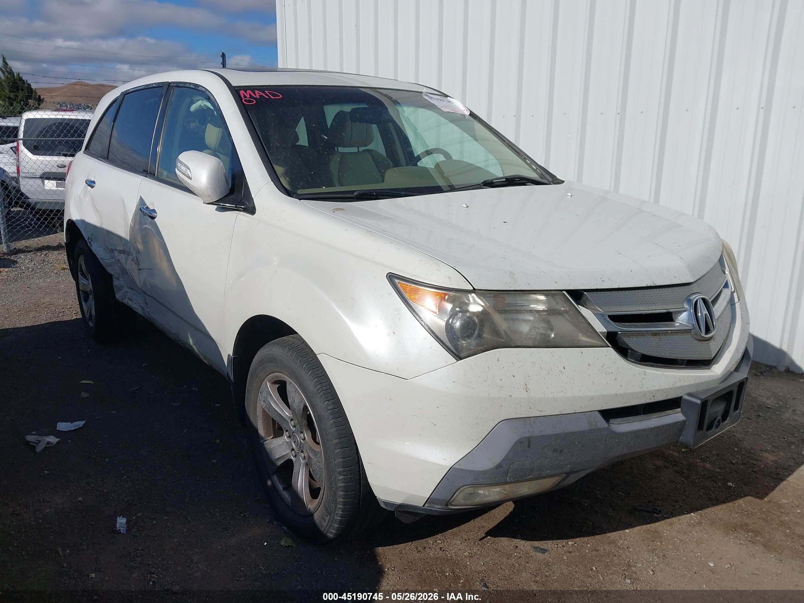 2009 Acura MDX VIN 2HNYD288X9H525650 IAAI salvage auction — Side, Salvage (California), sold $1,800 on 2026-07-02 (photo 1)