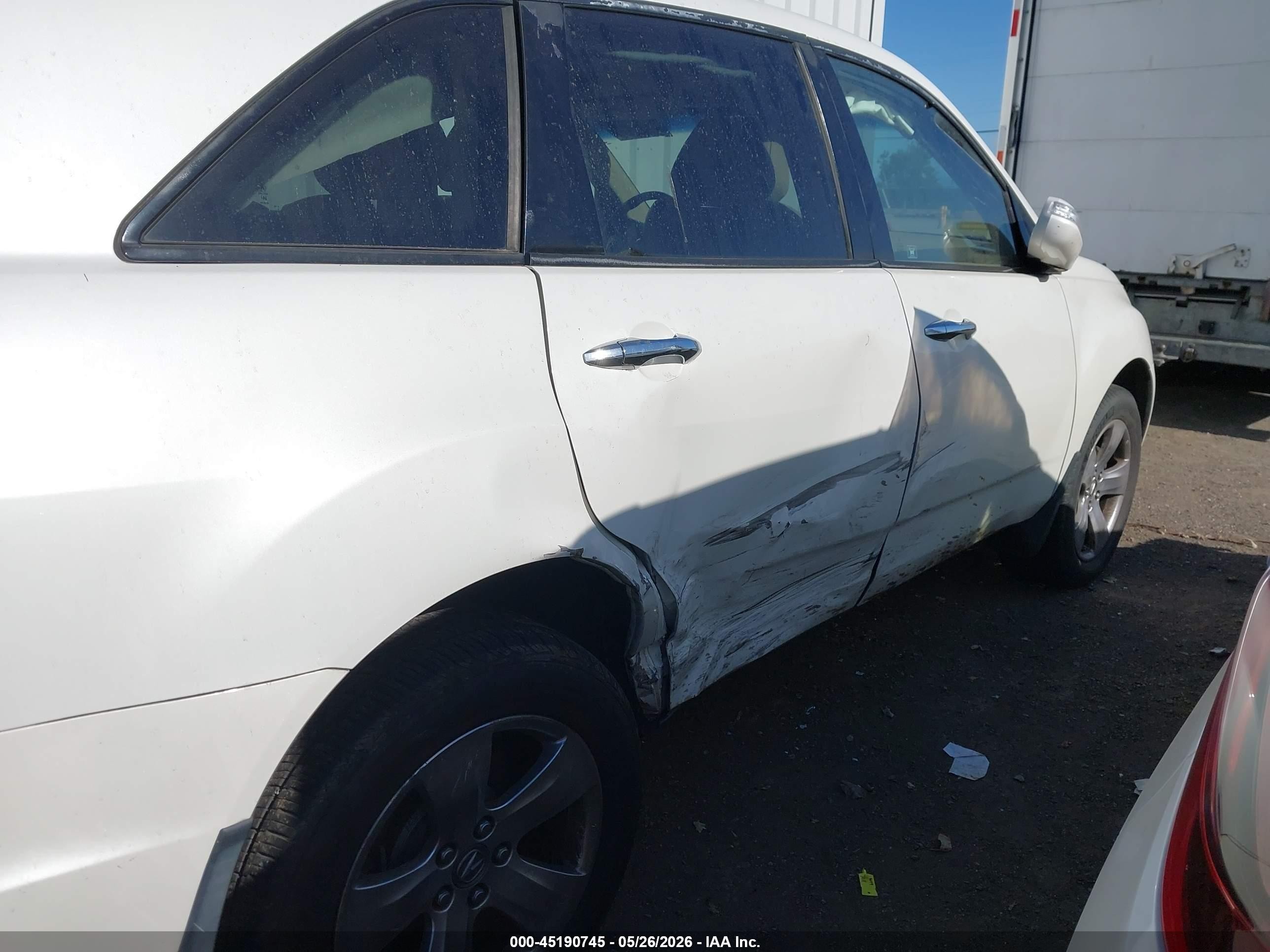 2009 Acura MDX VIN 2HNYD288X9H525650 IAAI salvage auction — Side, Salvage (California), sold $1,800 on 2026-07-02 (photo 6)