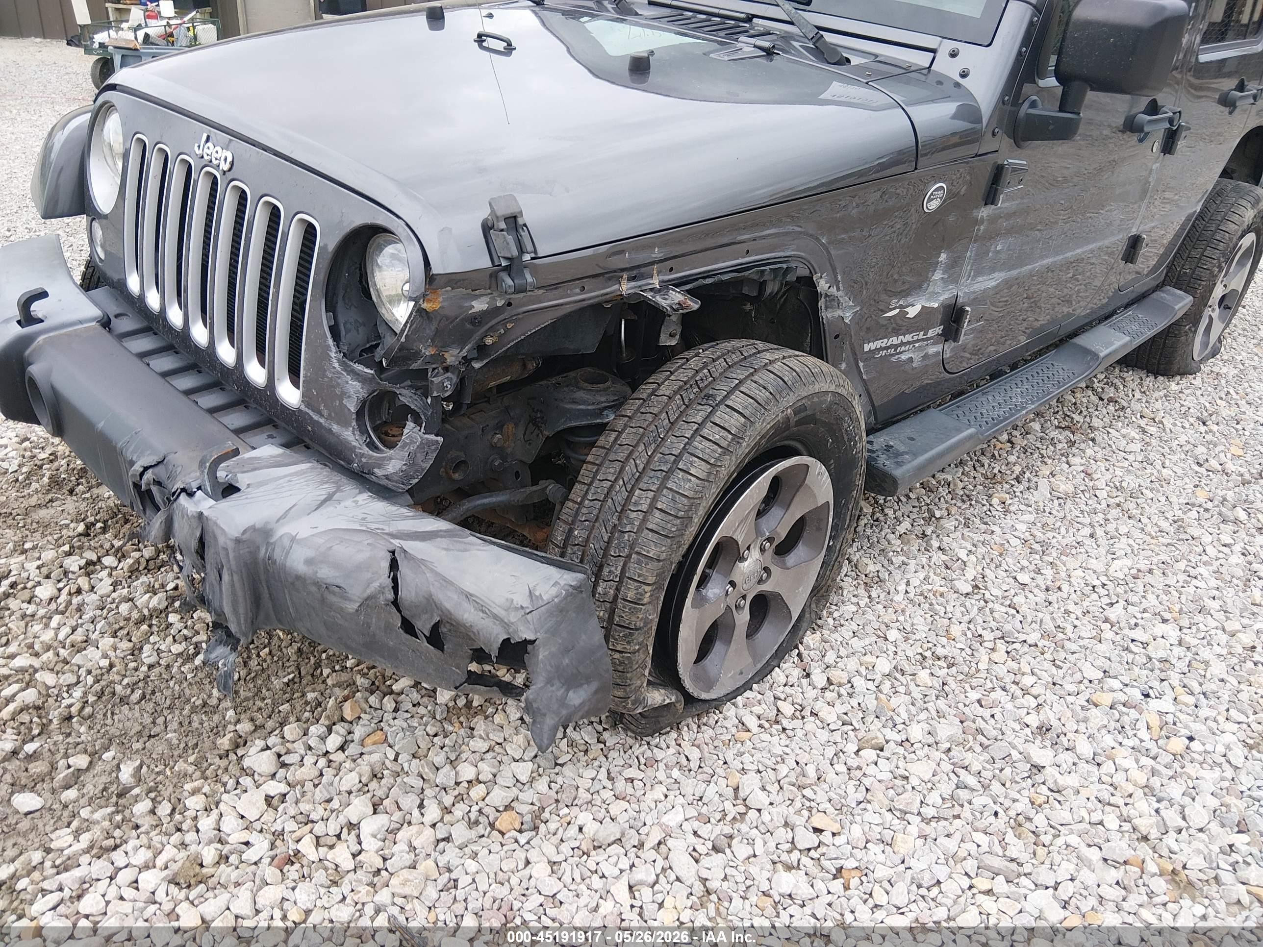 2016 Jeep Wrangler / VIN 1C4BJWEG7GL207962 IAAI salvage auction — Front & Rear, Salvage (Kentucky), sold $4,600 on 2026-09-08 (photo 6)
