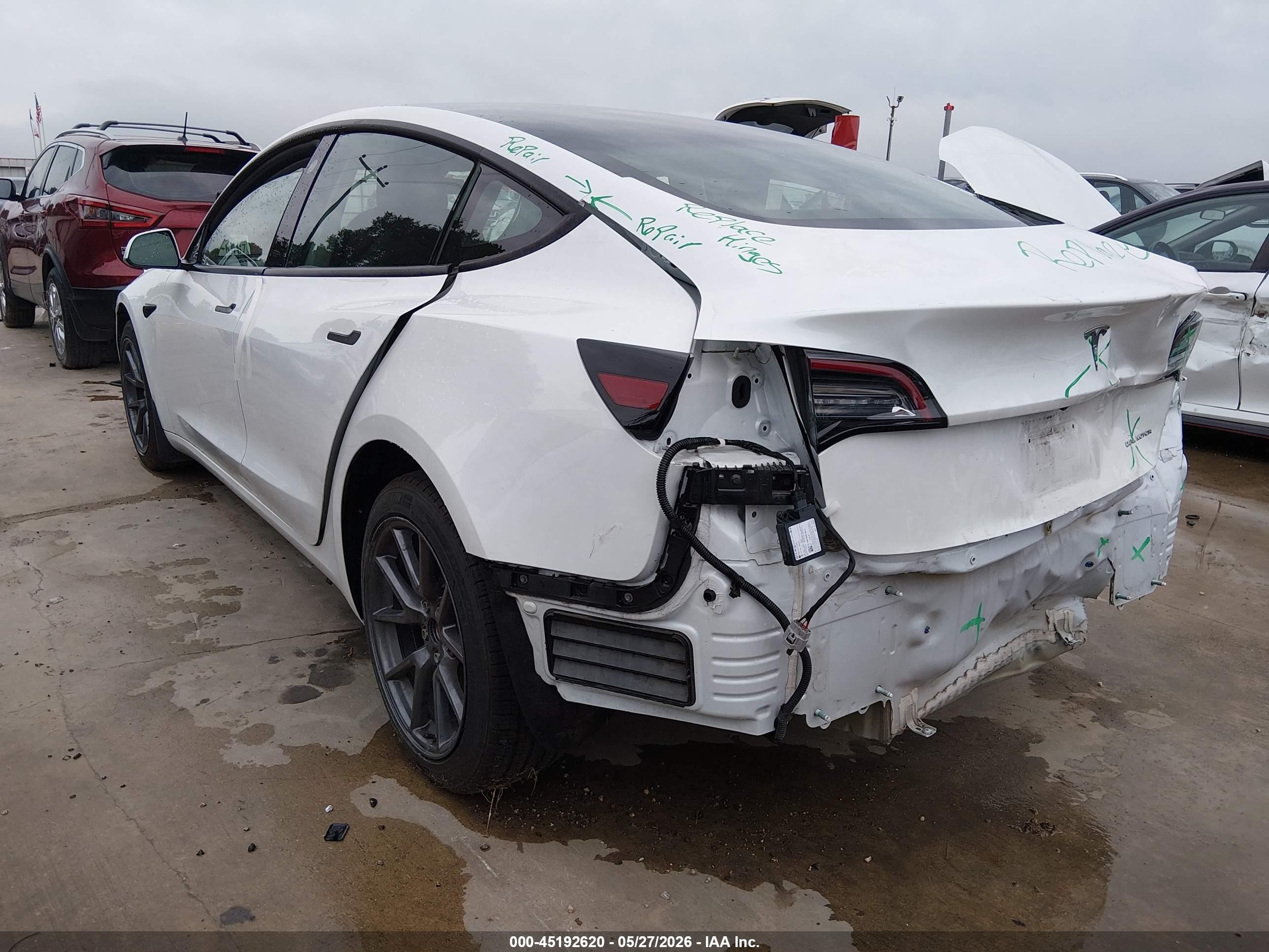 2022 Tesla Model 3 VIN 5YJ3E1EB9NF118734 IAAI salvage auction — Rear End, Original (Texas), sold $10,100 on 2026-07-03 (photo 3)
