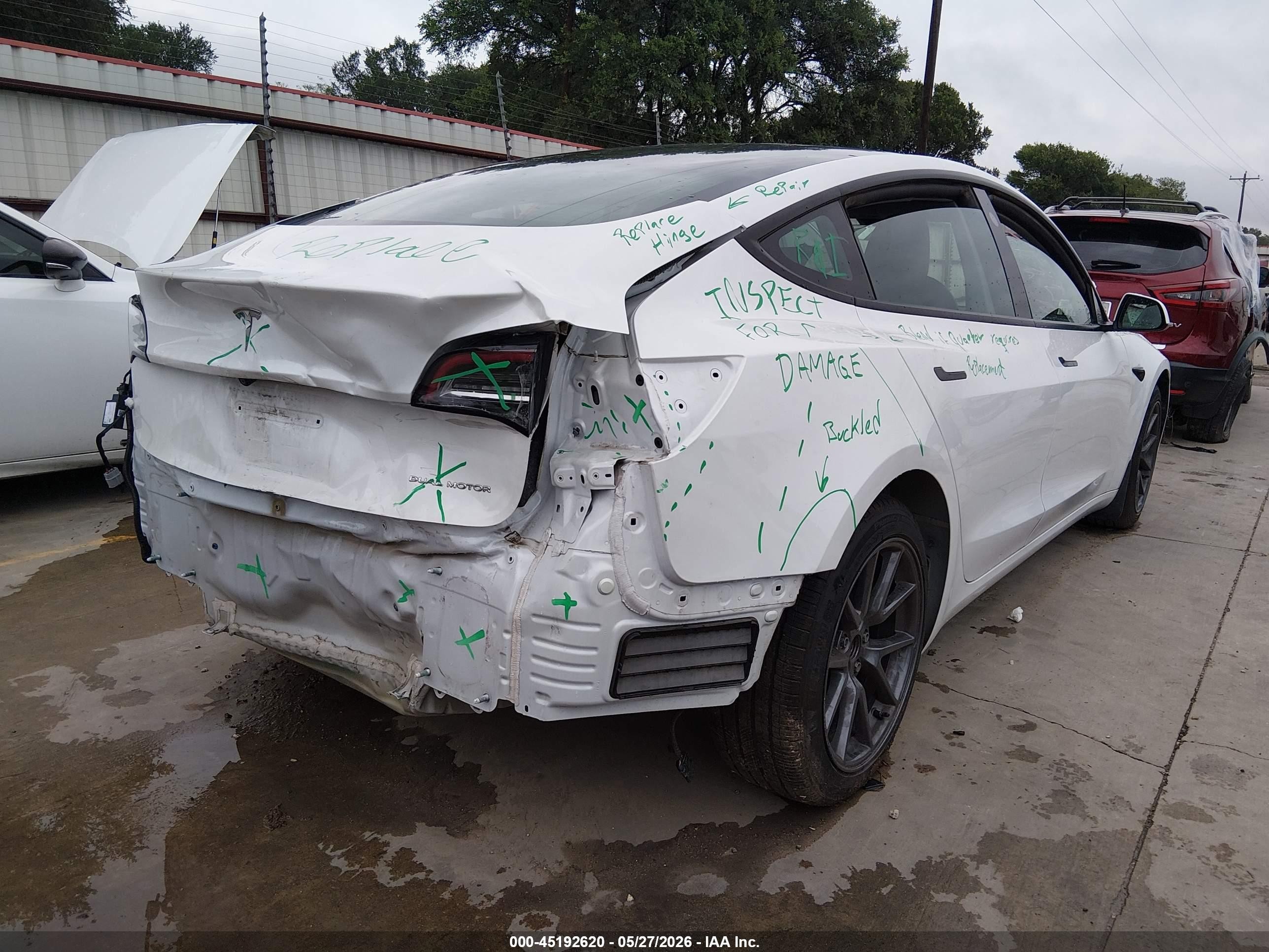 2022 Tesla Model 3 VIN 5YJ3E1EB9NF118734 IAAI salvage auction — Rear End, Original (Texas), sold $10,100 on 2026-07-03 (photo 4)