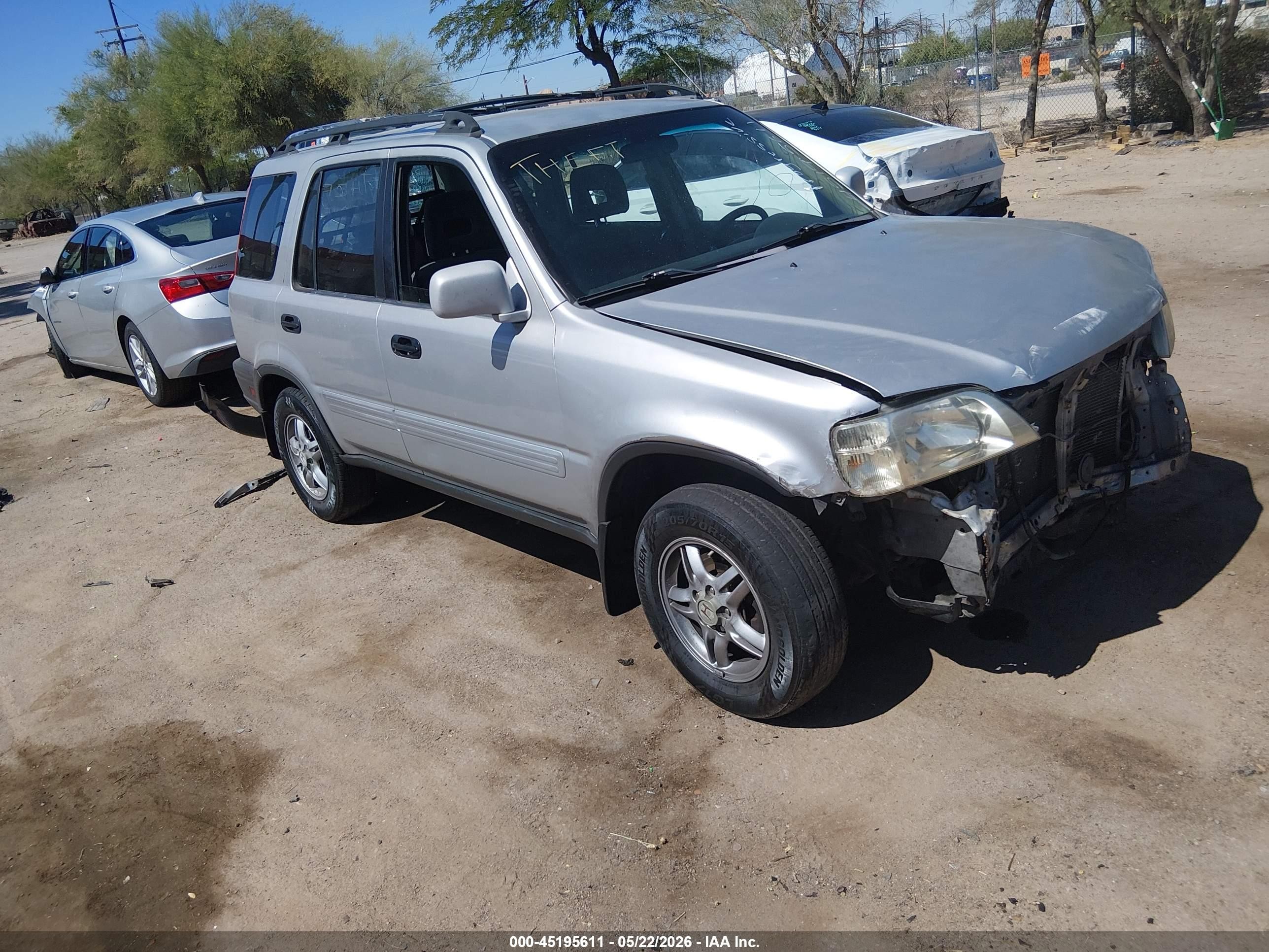 1999 Honda CR-V VIN JHLRD1867XC083867 IAAI salvage auction — Front End, Salvage (Arizona), sold $250 on 2026-07-04 (photo 1)