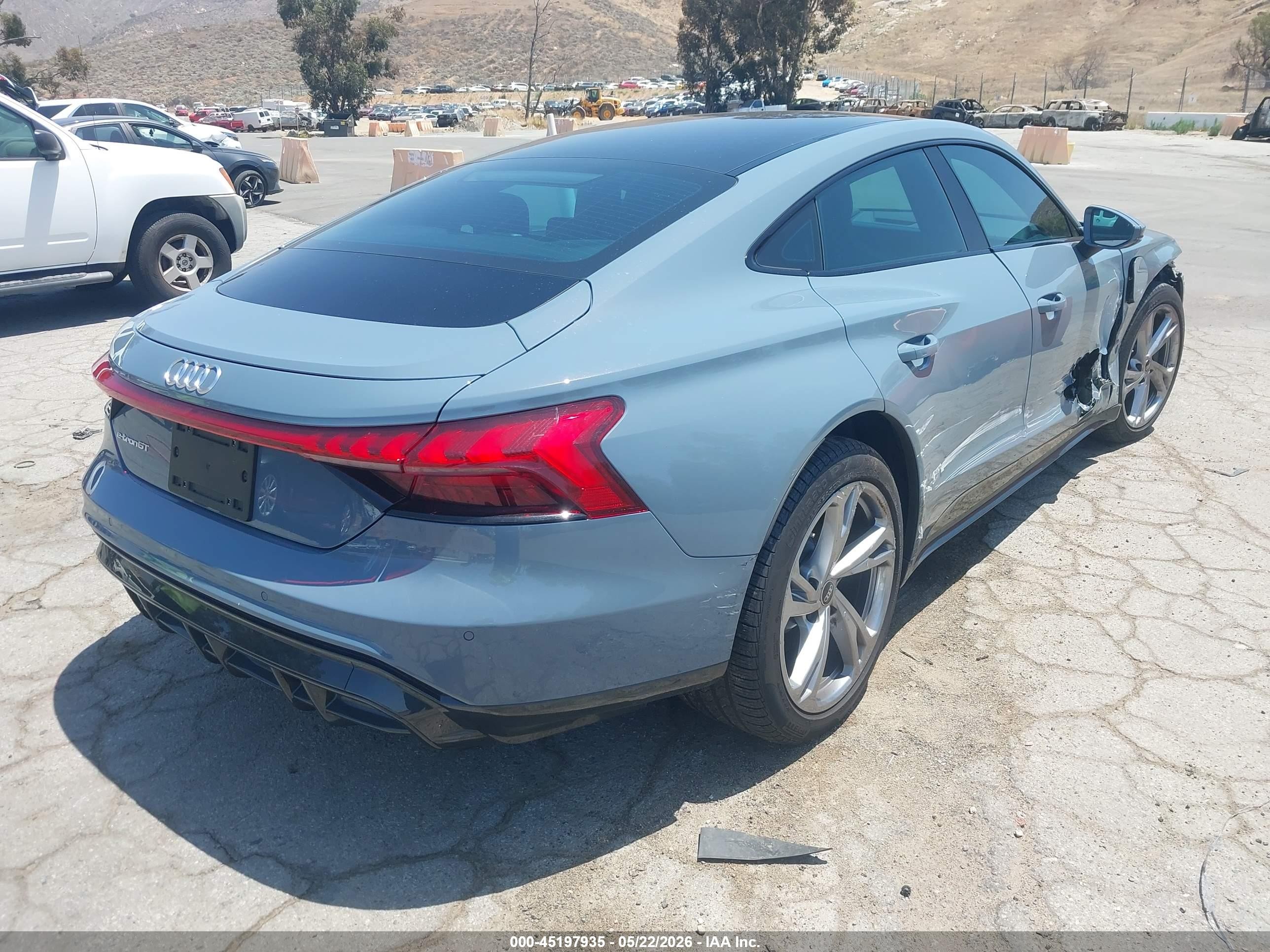 2024 Audi E-tron gt VIN WAUFJBFW1R7004641 IAAI salvage auction — Side, Salvage (California), sold $29,450 on 2026-08-10 (photo 4)