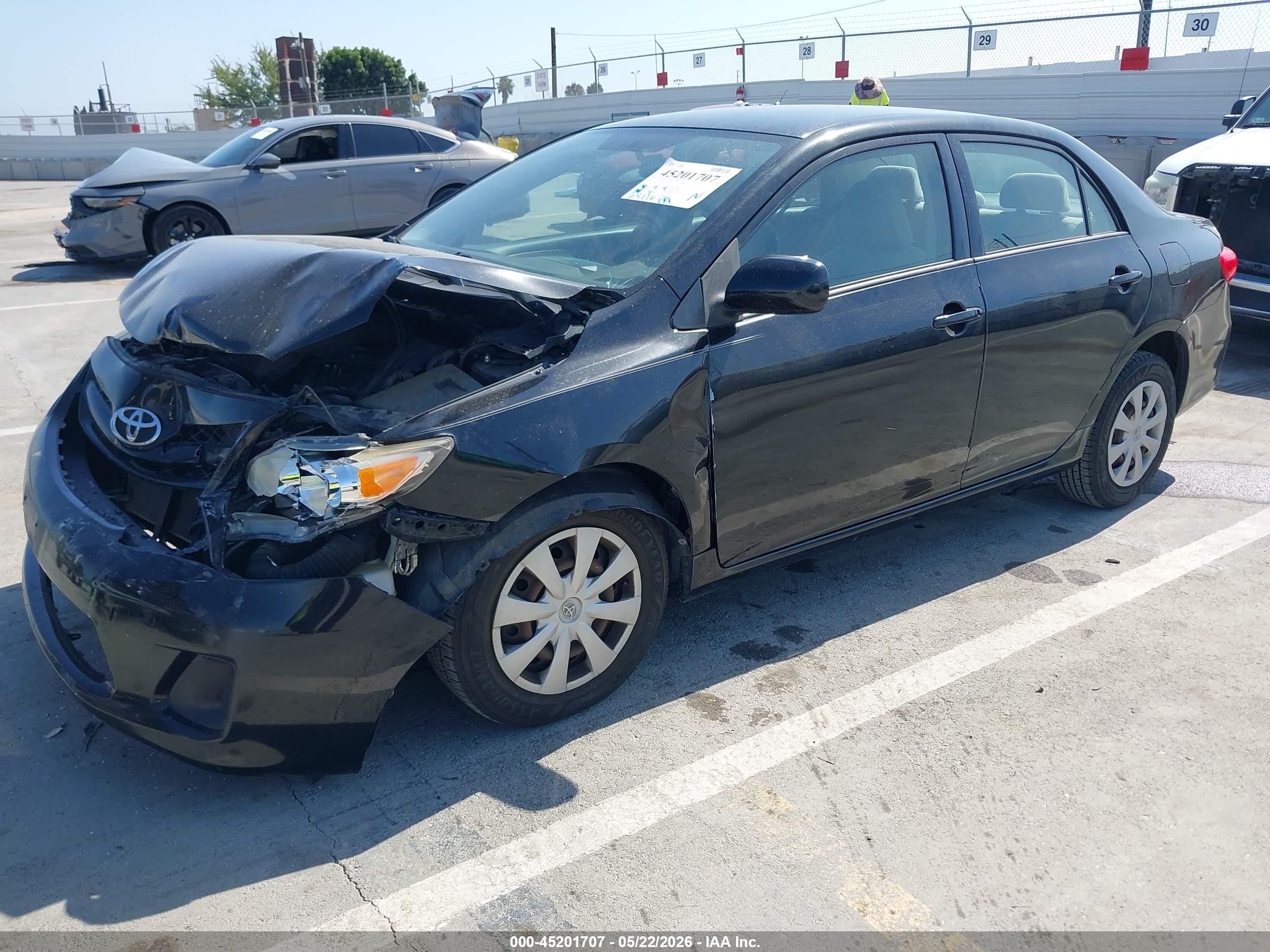 2011 Toyota Corolla VIN JTDBU4EE0B9150178 IAAI salvage auction — Front & Rear, Salvage (California), sold $1,750 on 2026-10-08 (photo 2)