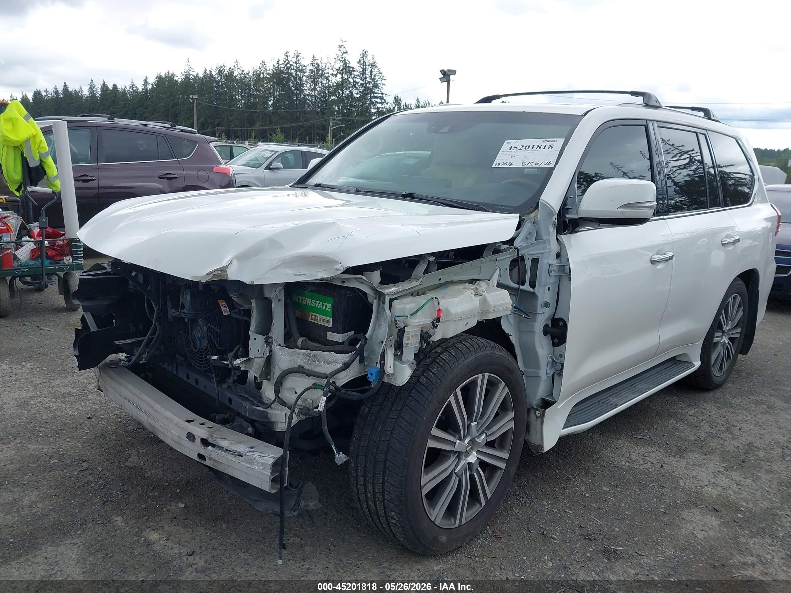 2017 Lexus LX 570 VIN JTJHY7AX1H4226727 IAAI salvage auction — Front End, Bill Of Sale (Washington), sold $33,250 on 2026-08-16 (photo 2)