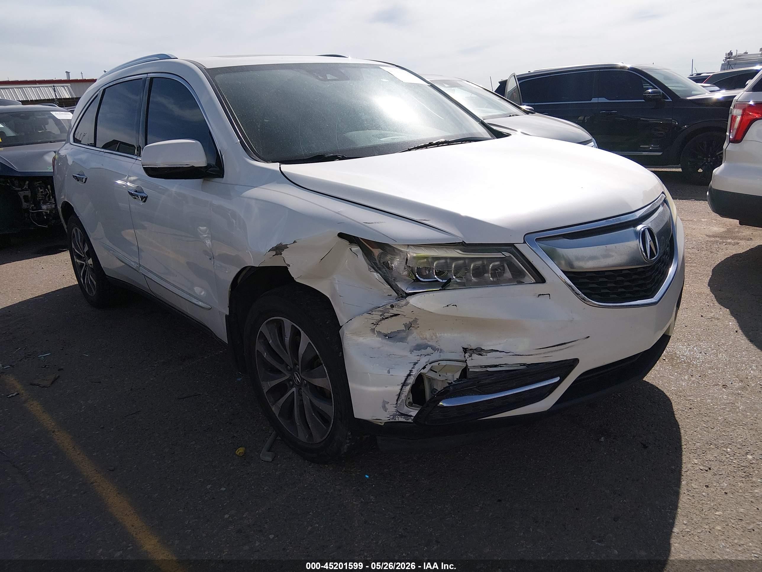 2016 Acura Mdx VIN 5FRYD4H49GB020487 IAAI salvage auction — Unknown, Salvage (Colorado), sold $2,075 on 2026-09-08 (photo 1)