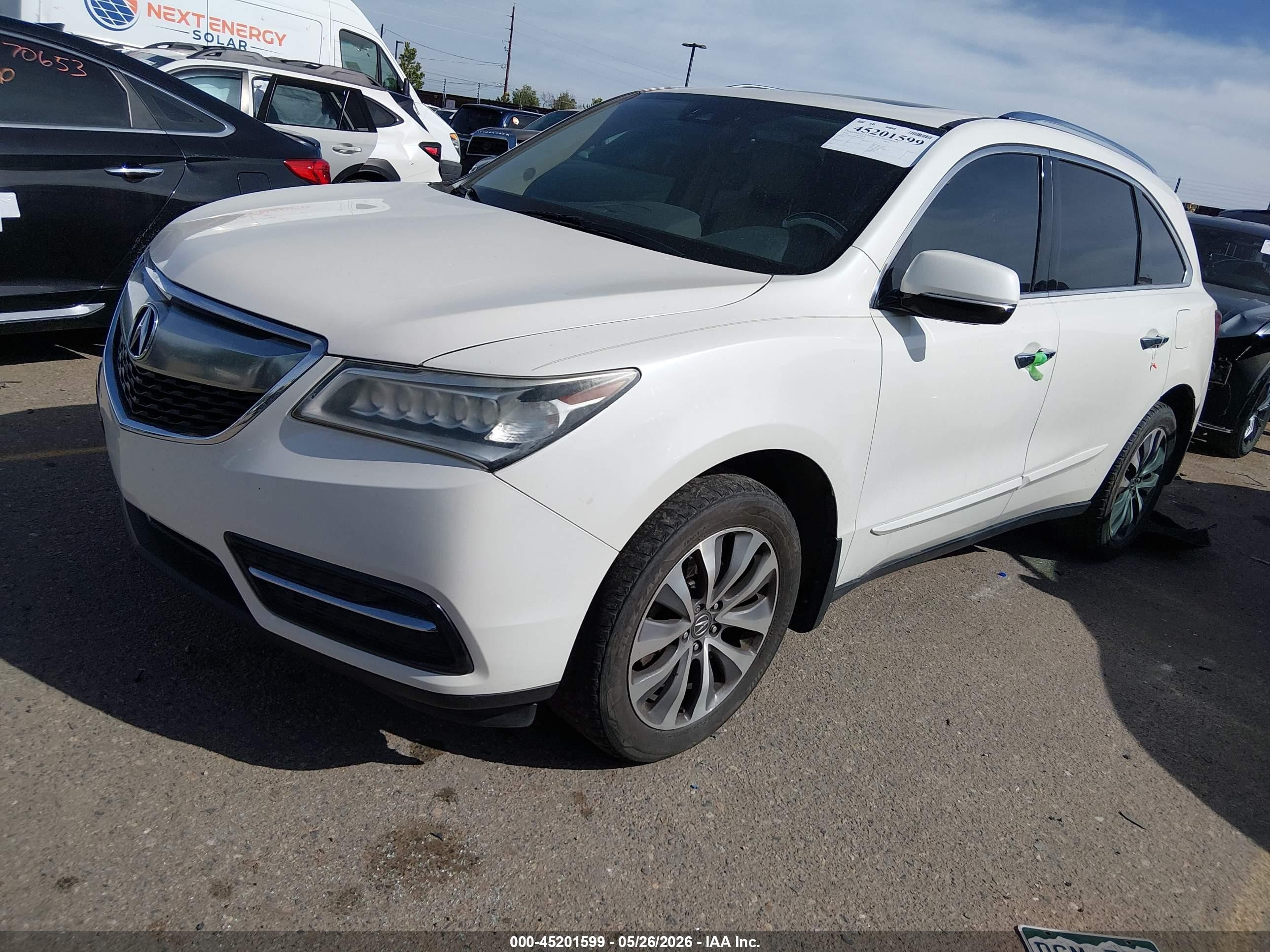2016 Acura Mdx VIN 5FRYD4H49GB020487 IAAI salvage auction — Unknown, Salvage (Colorado), sold $2,075 on 2026-09-08 (photo 2)