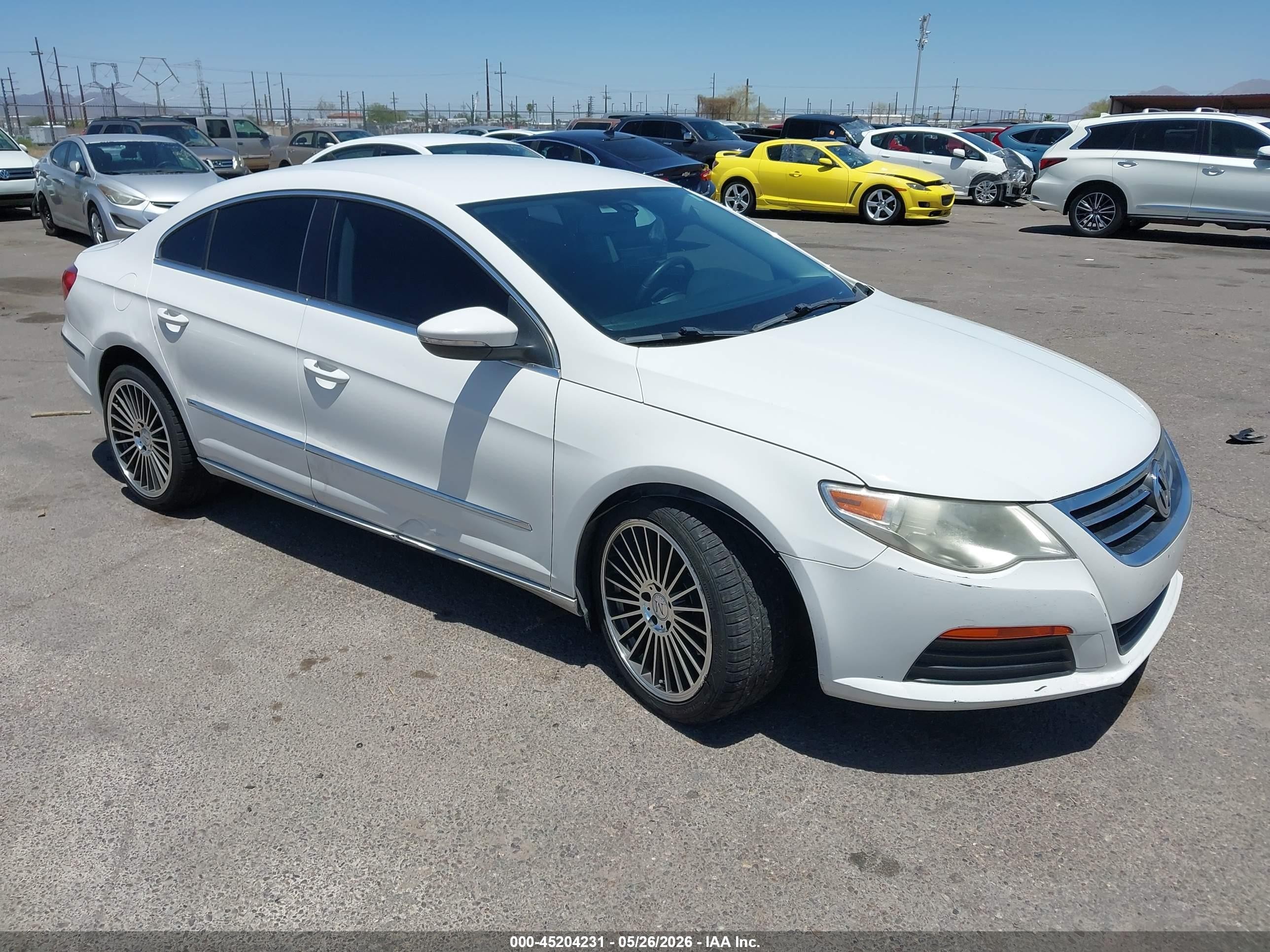 2012 Volkswagen CC VIN WVWMP7AN7CE536838 IAAI salvage auction — Side, Salvage (Arizona), sold $475 on 2026-07-09 (photo 1)