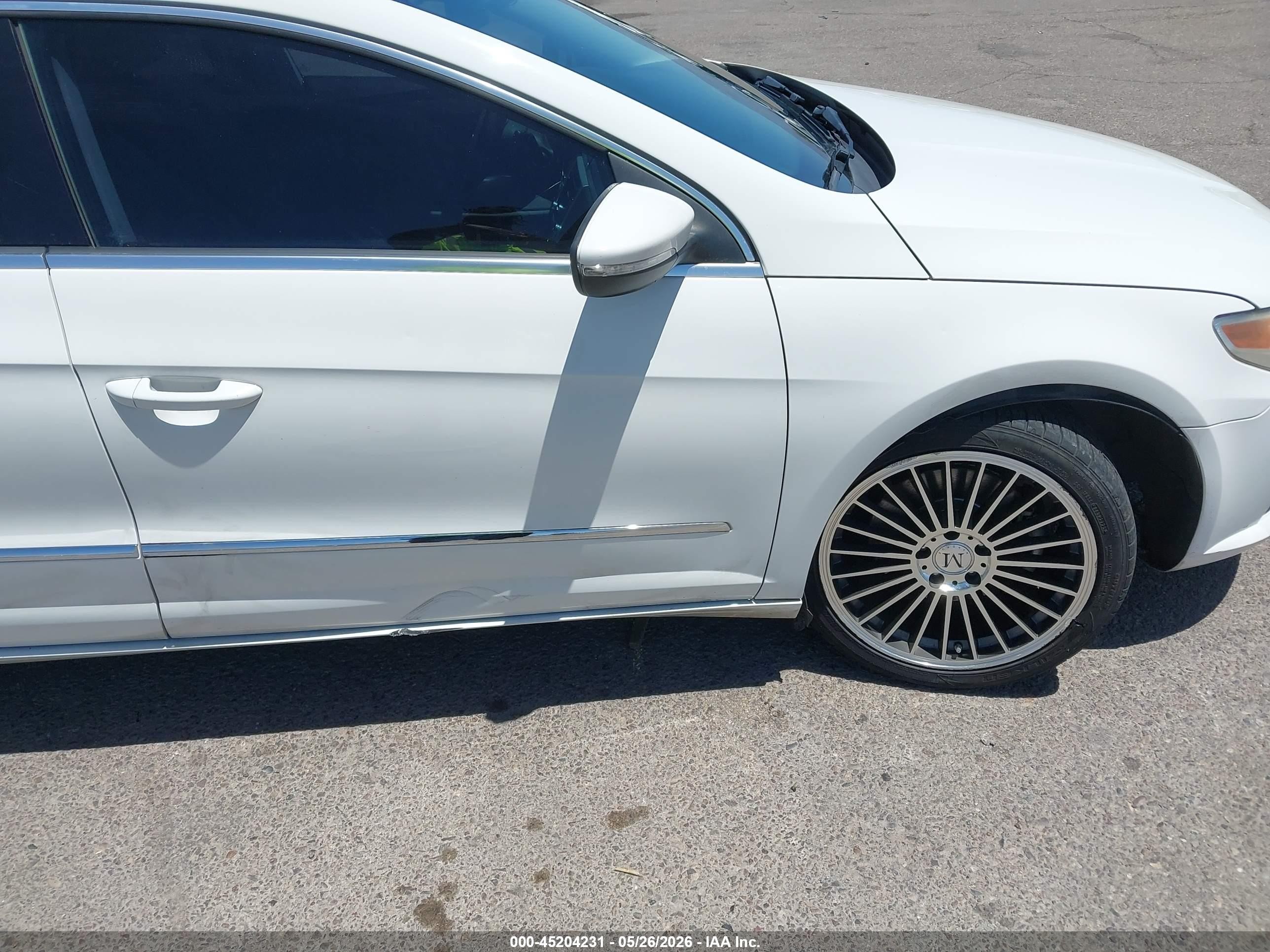 2012 Volkswagen CC VIN WVWMP7AN7CE536838 IAAI salvage auction — Side, Salvage (Arizona), sold $475 on 2026-07-09 (photo 6)