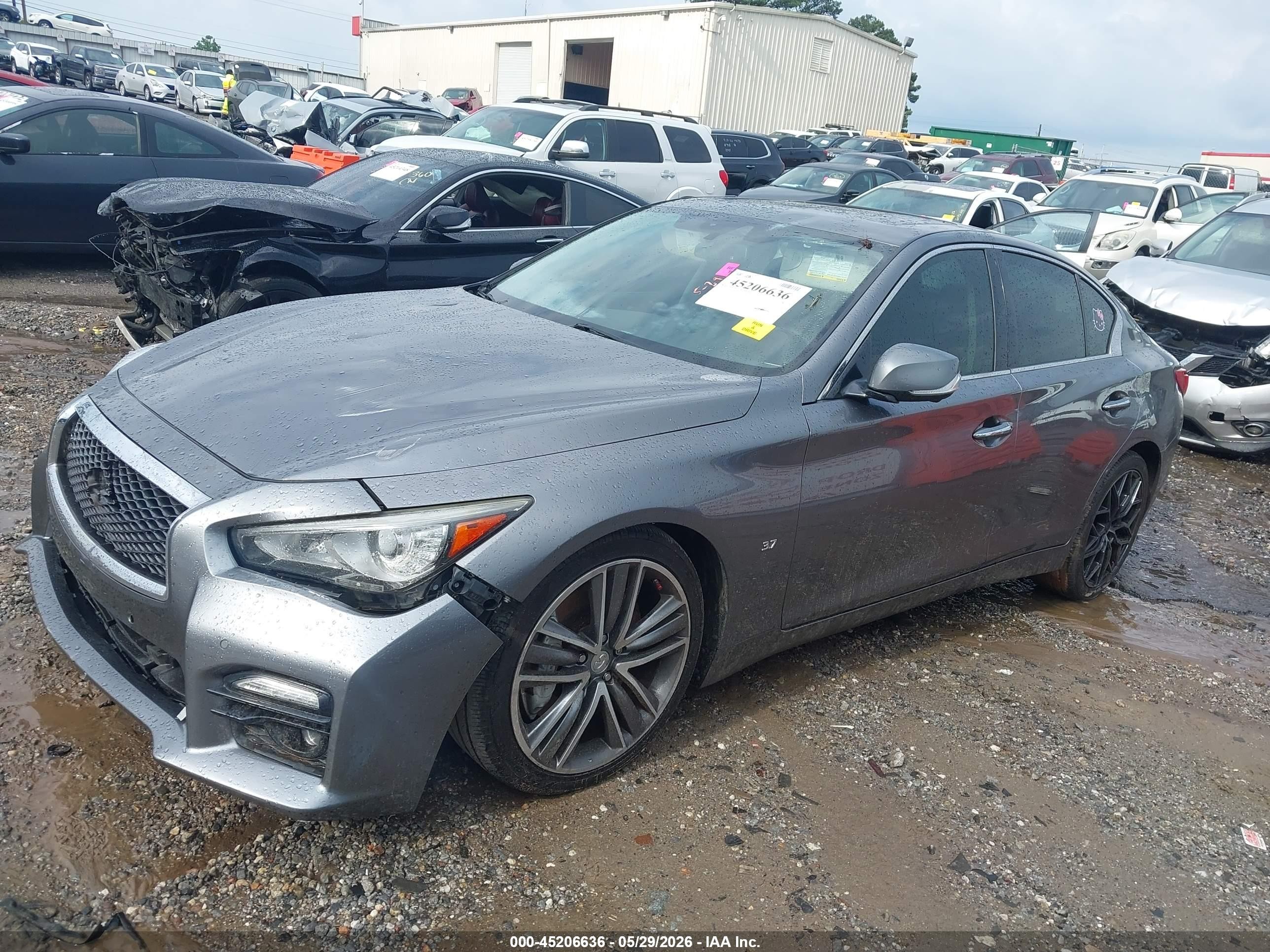 2014 Infiniti Q50 VIN JN1BV7APXEM691006 IAAI salvage auction — Front End, Salvage (Georgia), sold $2,575 on 2026-10-13 (photo 2)