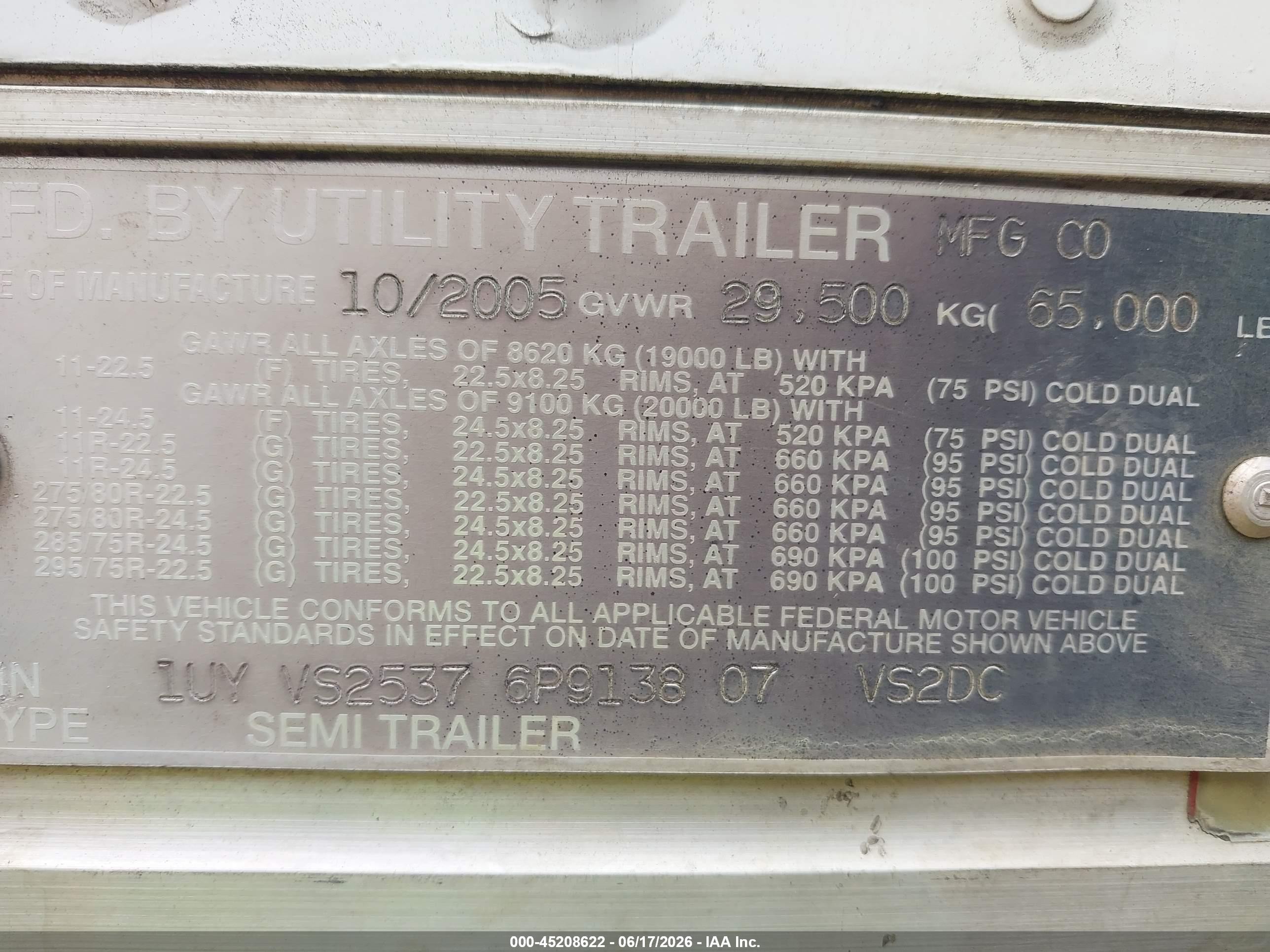 2006 Utility Trailer Mfg Unknown VIN 1UYVS25376P913807 IAAI salvage auction — Rear End, Clear (Mississippi), sold $575 on 2026-09-09 (photo 9)