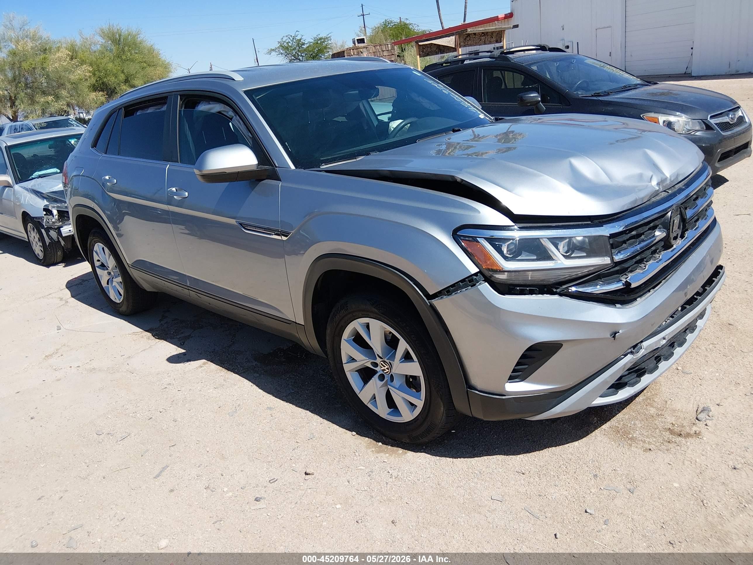 2021 Volkswagen Atlas Cross Sport VIN 1V2AC2CA4MC220241 IAAI salvage auction — Front End, Salvage (Arizona), sold $4,200 on 2026-07-09 (photo 1)