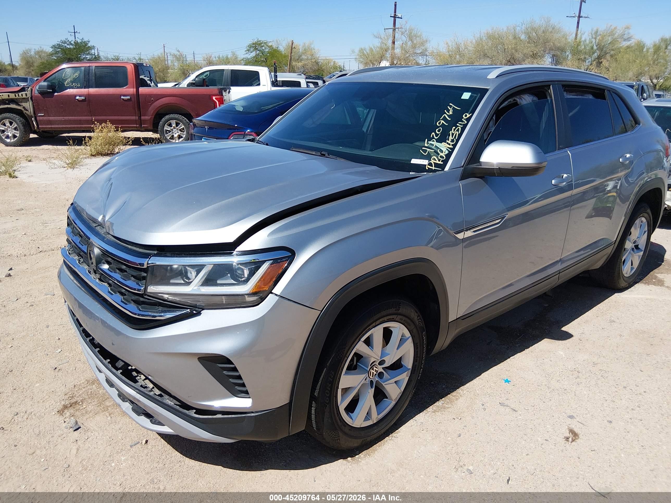2021 Volkswagen Atlas Cross Sport VIN 1V2AC2CA4MC220241 IAAI salvage auction — Front End, Salvage (Arizona), sold $4,200 on 2026-07-09 (photo 2)