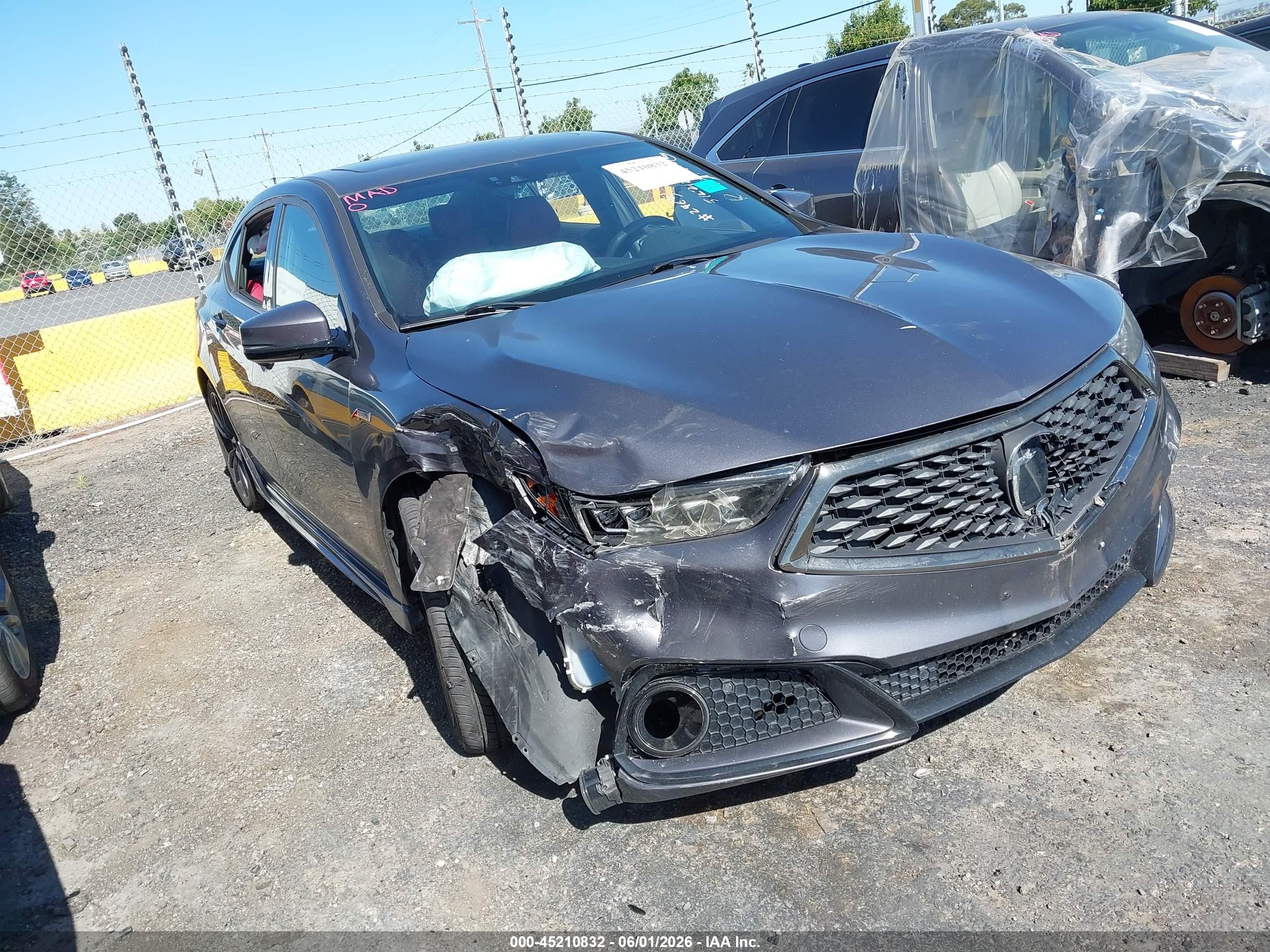 2019 Acura TLX VIN 19UUB1F68KA002963 IAAI salvage auction — Theft, Salvage (California), sold $2,600 on 2026-07-09 (photo 1)