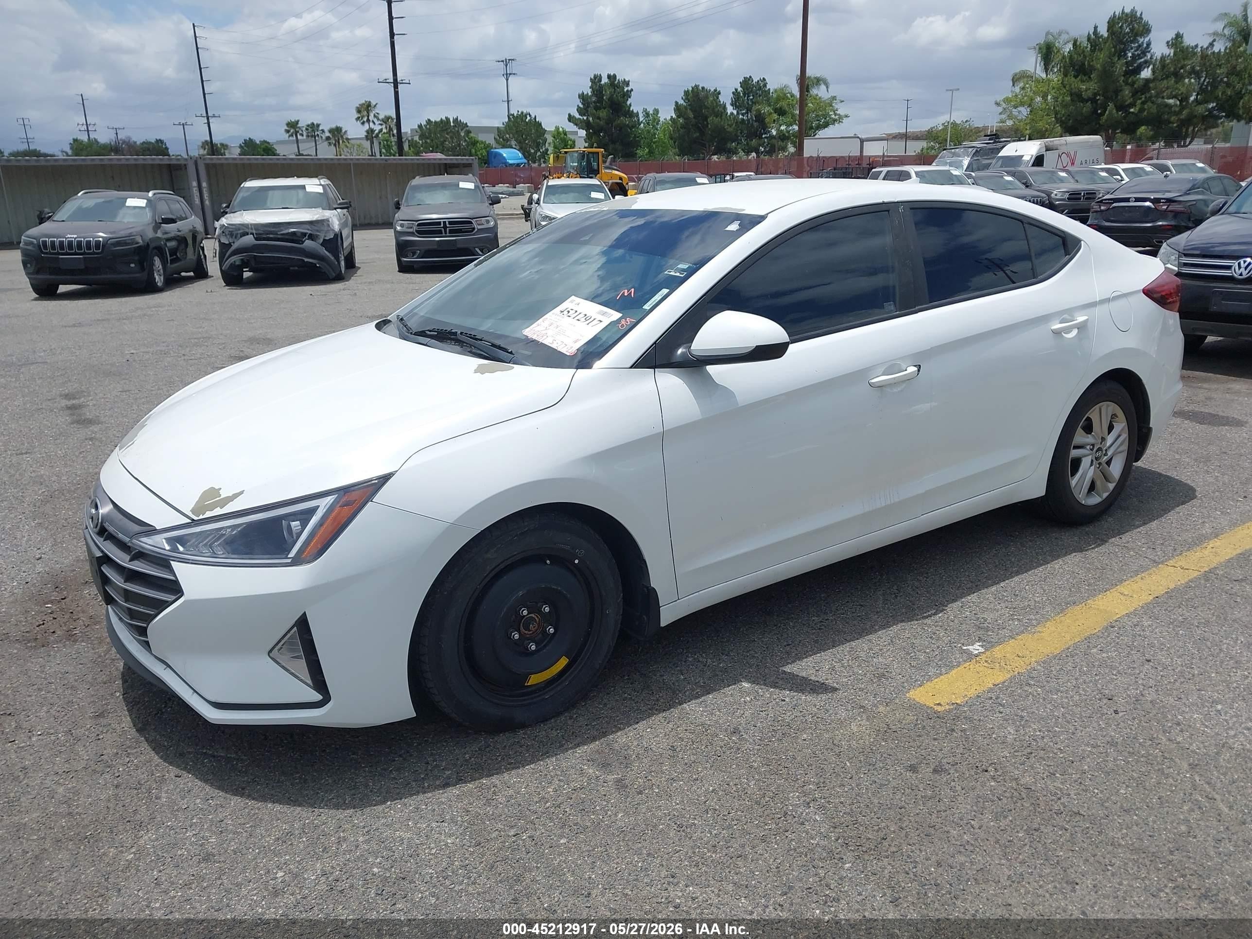 2019 Hyundai Elantra VIN 5NPD84LF0KH488597 IAAI salvage auction — Front End, Salvage (California), sold $2,000 on 2026-09-11 (photo 2)