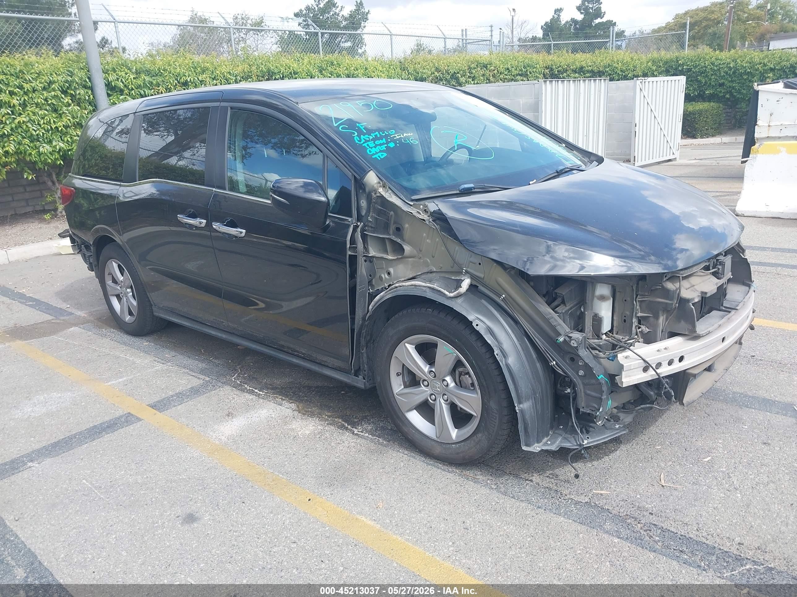2020 Honda Odyssey VIN 5FNRL6H59LB035658 IAAI salvage auction — Rear End, Salvage (California), sold $3,850 on 2026-07-10 (photo 1)