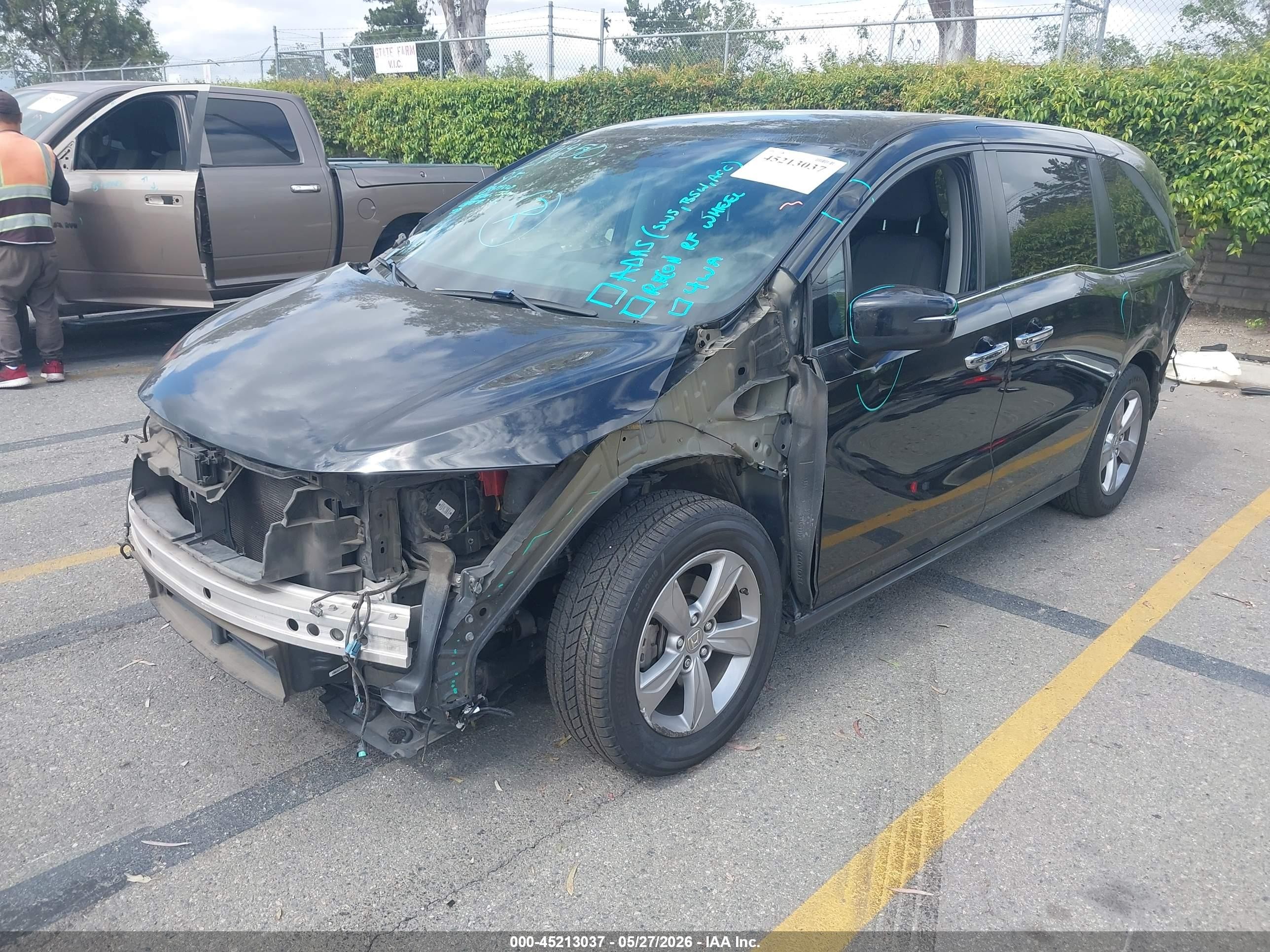 2020 Honda Odyssey VIN 5FNRL6H59LB035658 IAAI salvage auction — Rear End, Salvage (California), sold $3,850 on 2026-07-10 (photo 2)