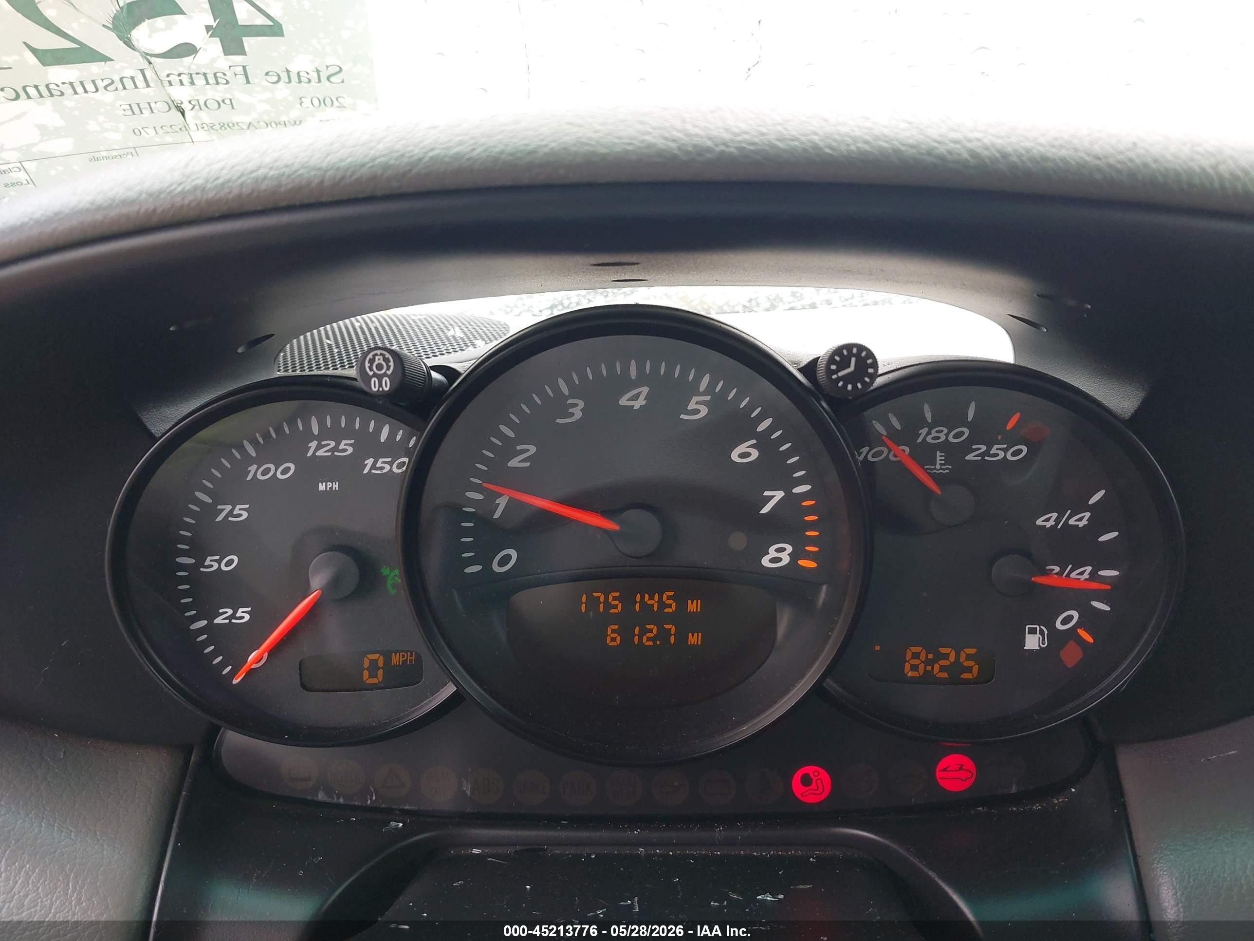 2003 Porsche Boxster VIN WP0CA29853U622170 IAAI salvage auction — Front End, Salvage (California), sold $1,200 on 2026-06-30 (photo 7)