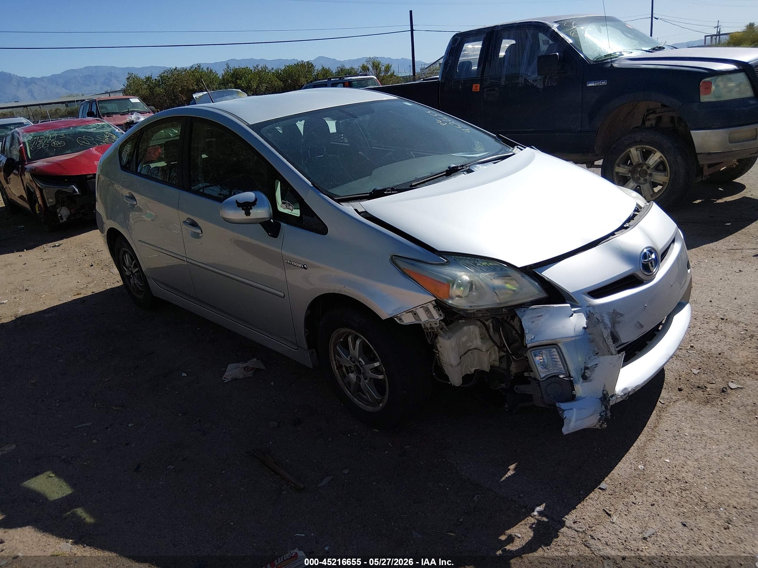 2010 Toyota Prius VIN JTDKN3DUXA0062581 IAAI salvage auction — Front End, Salvage (Arizona), sold $850 on 2026-07-09 (photo 1)
