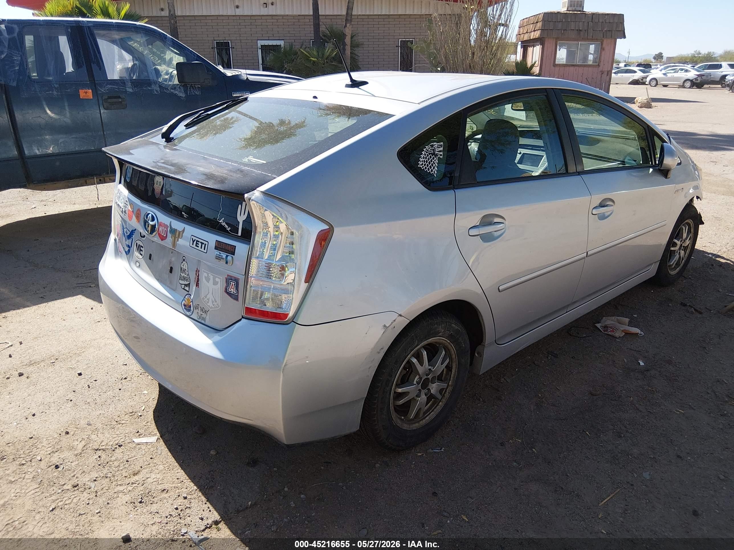 2010 Toyota Prius VIN JTDKN3DUXA0062581 IAAI salvage auction — Front End, Salvage (Arizona), sold $850 on 2026-07-09 (photo 4)